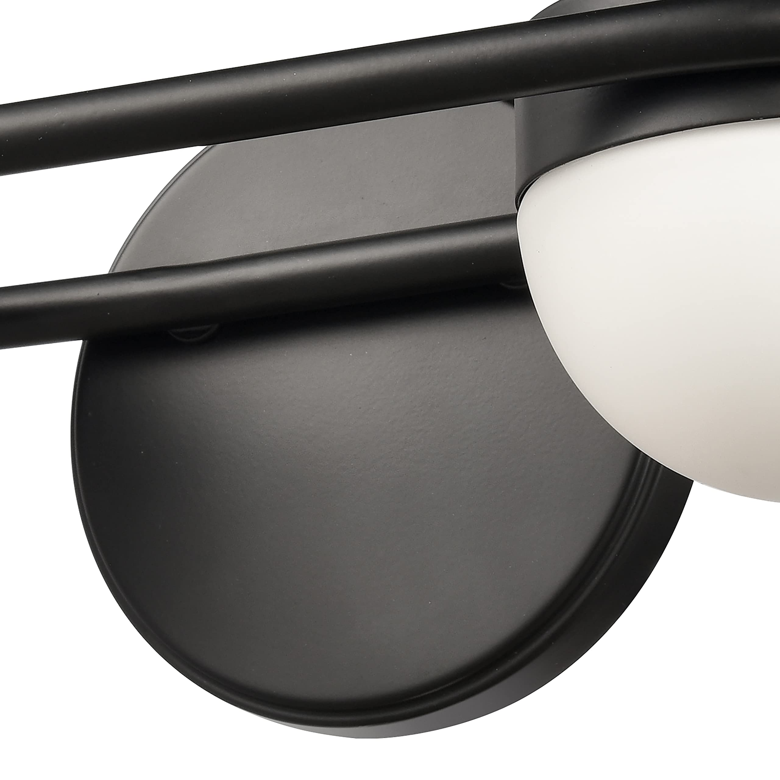 Elk Home Nelly 2-Light Vanity Light, Matte Black, Opal Glass, Modern Style, 14W X 6D