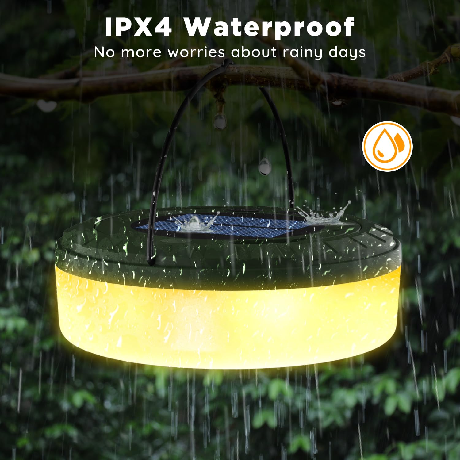 Siloon Solar Camping String Lights Outdoor, 2 In 1 Rechargeable With 8 Modes, 32.8Ft Waterproof Portable, Solar Powered And Usb