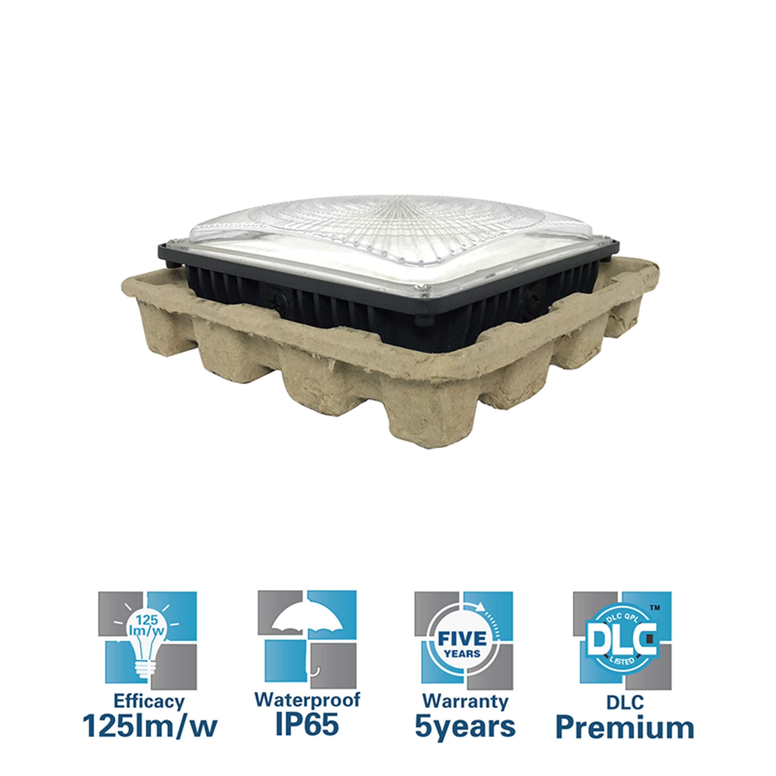 Suchace Led Canopy Light 70W, 8750 Lumens 5000K Daylight, Square Ceiling Light For Gas Station, Carport, Outdoor Lighting, Etl L