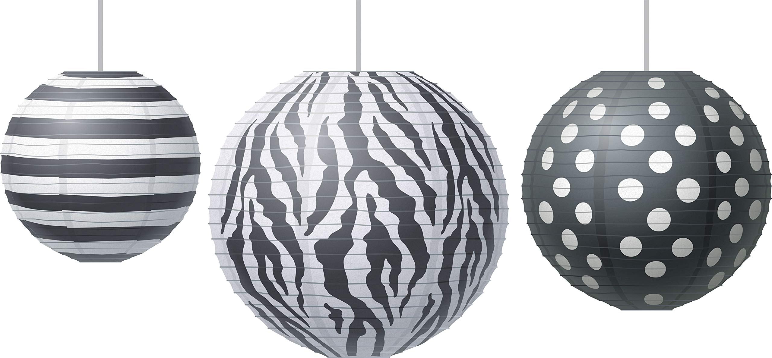 Big Bold Black And White Paper Lanterns (Tcr77101)