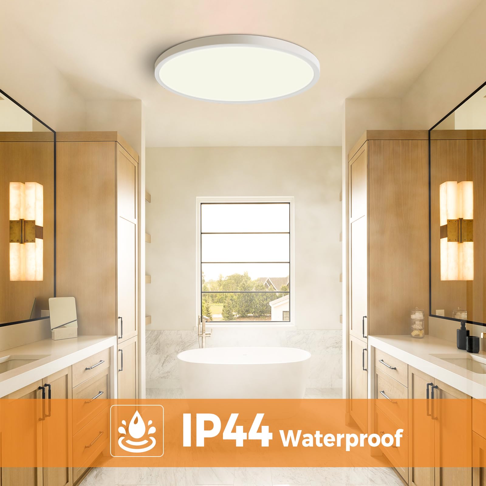 6Pack Led Flush Mount Ceiling Light, 280W Equivalent Super Slim Led Ceiling Light, 3000K-6500K Selectable, 24W 2800Lm Round Ligh