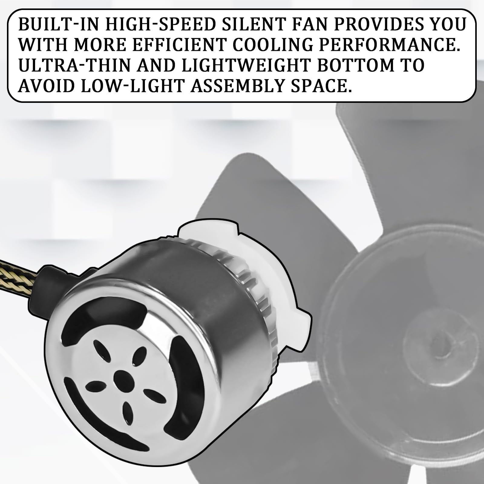 Tobenbone 9005/HB3 LED Headlight Bulbs, 3800LM, 6000K, Waterproof, C6 Model, Silver, Plug & Play, High/Low Beam