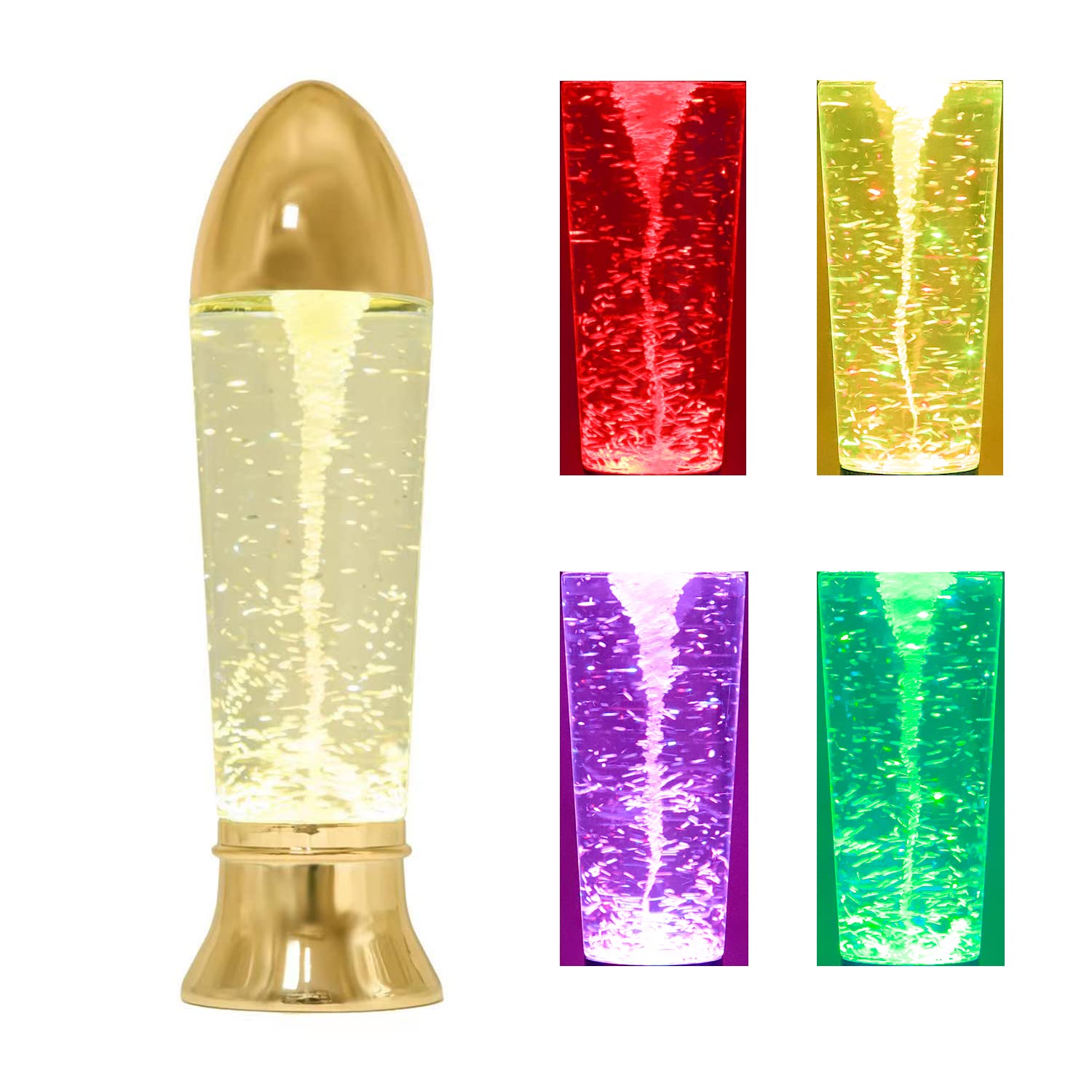 Yakii Tornado Lamp 10.5 Led Color Changing Science Toy - Gold, Battery/Usb Operated, Perfect For Christmas Decoration