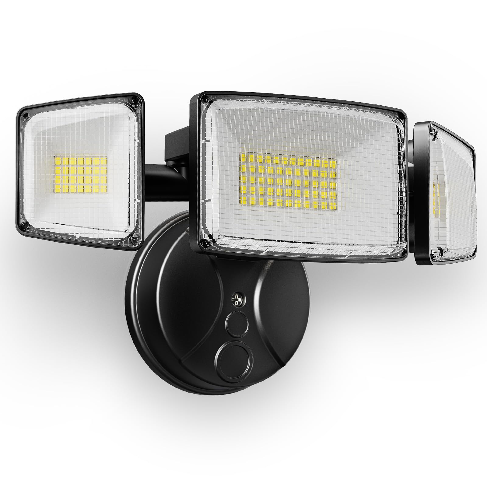 Onforu 80W LED Flood Light, 9000LM Brightness, 3 Adjustable Heads, IP66 Waterproof, Black, Model BDB70-3