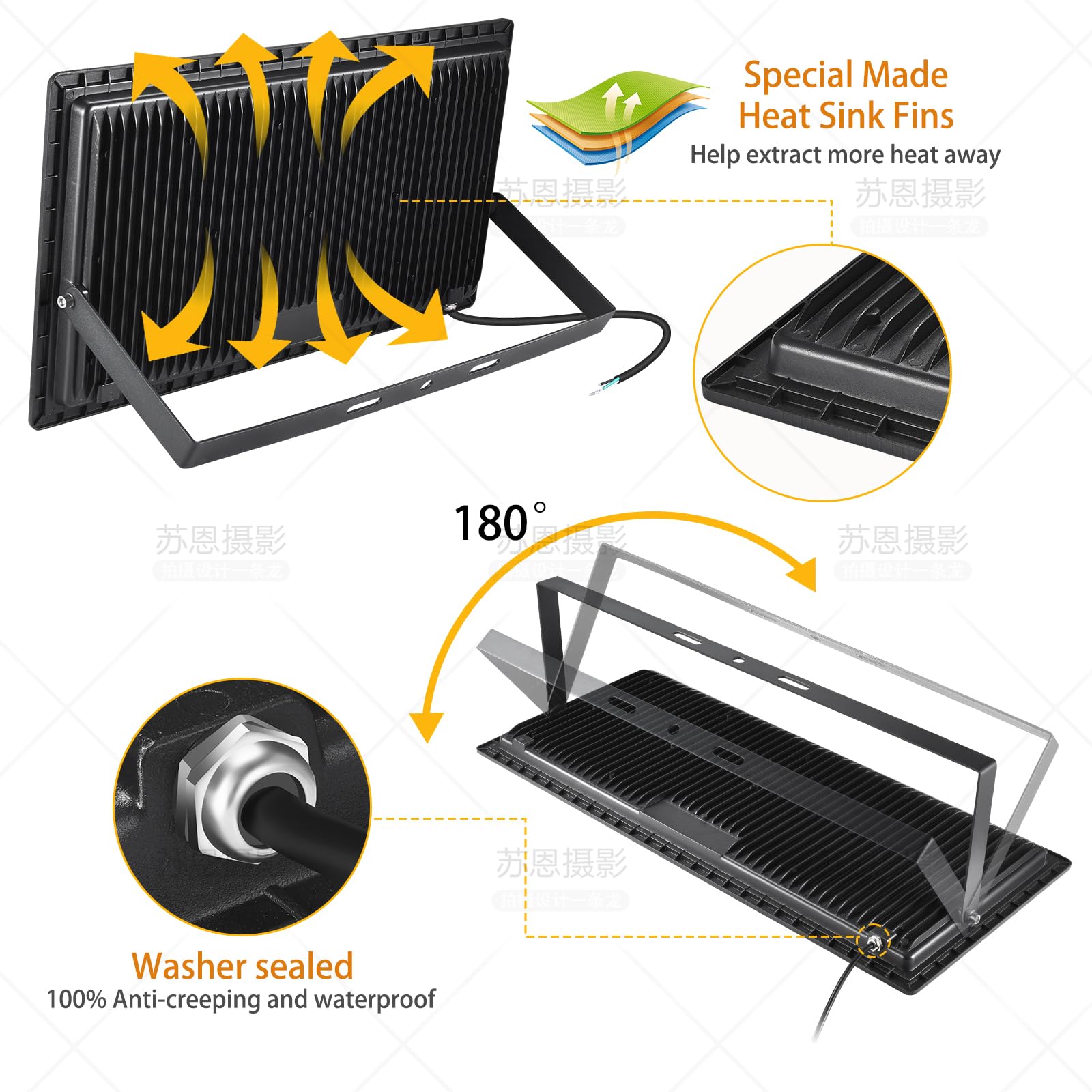 600W 2Pack Led Stadium Flood Lights  (3050W Equivalent)67500Lm Super Bright Led Arena Outdoor Lights 100-277V Ip66 Waterproof 5000K Daylight White Commercial Lighting For Sports Fields And Counts