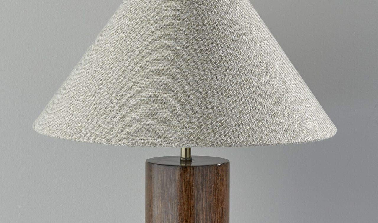 HomeRoots Lighting 18 X 18 X 25.5 Walnut Wood Table Lamp