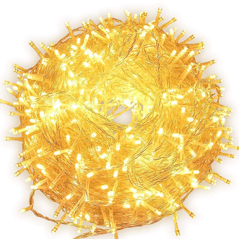 Fullbell 33Ft Outdoor Fairy String Lights, 100 Led Warm White, Plastic, Extendable, Model Fledtksl10Mww-Ww