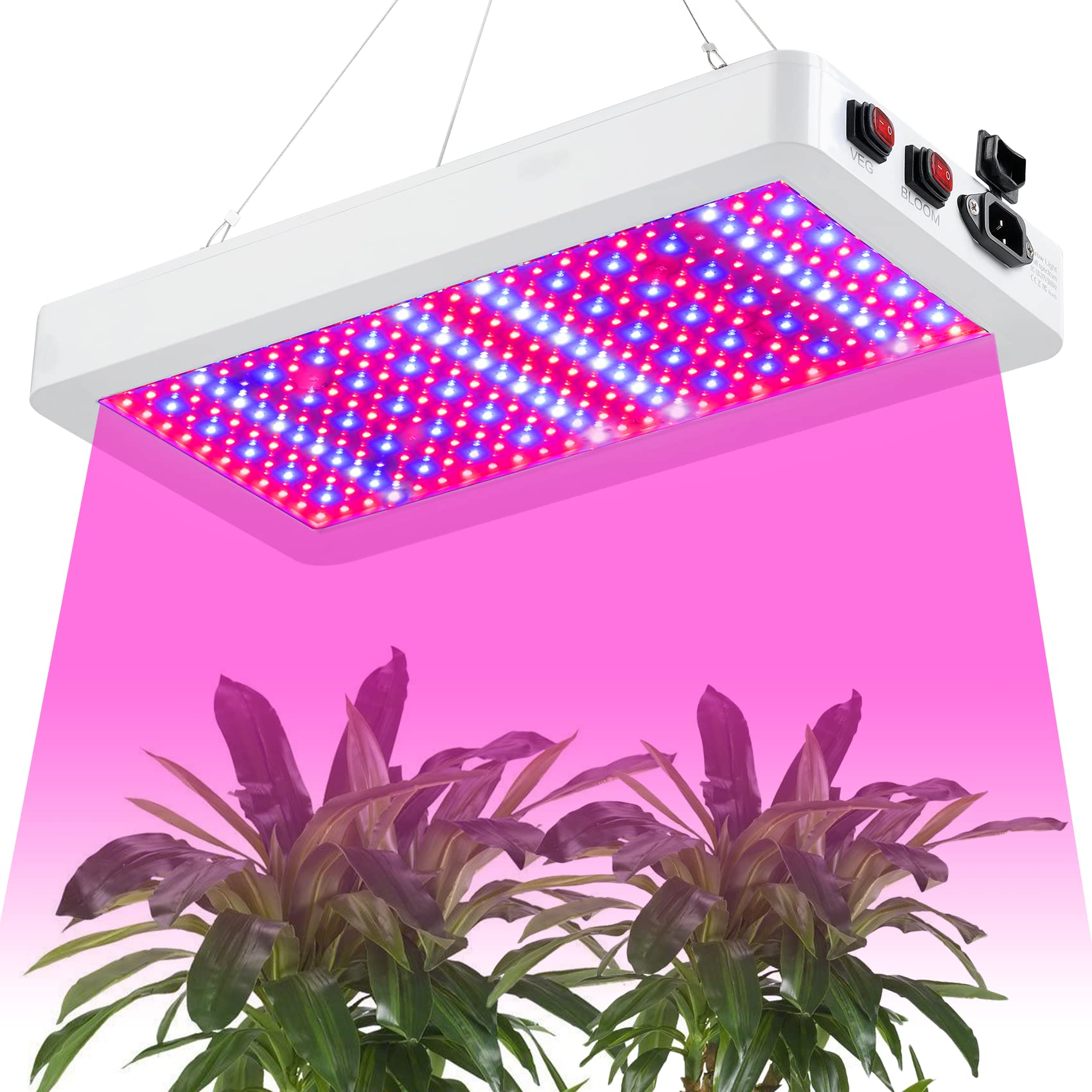 SERWING B1000W LED Plant Grow Light Dimmable,Best Grow Lights for Indoor Plants Full Spectrum, Seed Starting Seedlings Vegetable