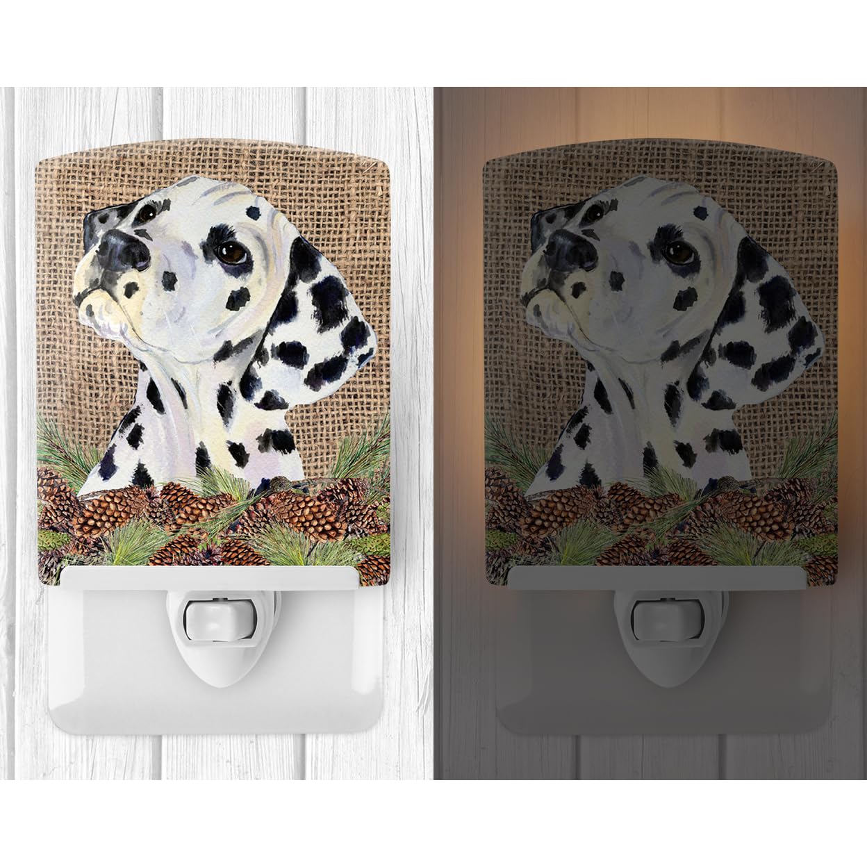 Carolines Treasures Ceramic Night Light, Dalmatian Design, UL-Certified, 6x4x3in, Model SS4083CNL, Ideal for Bedroom and Nursery