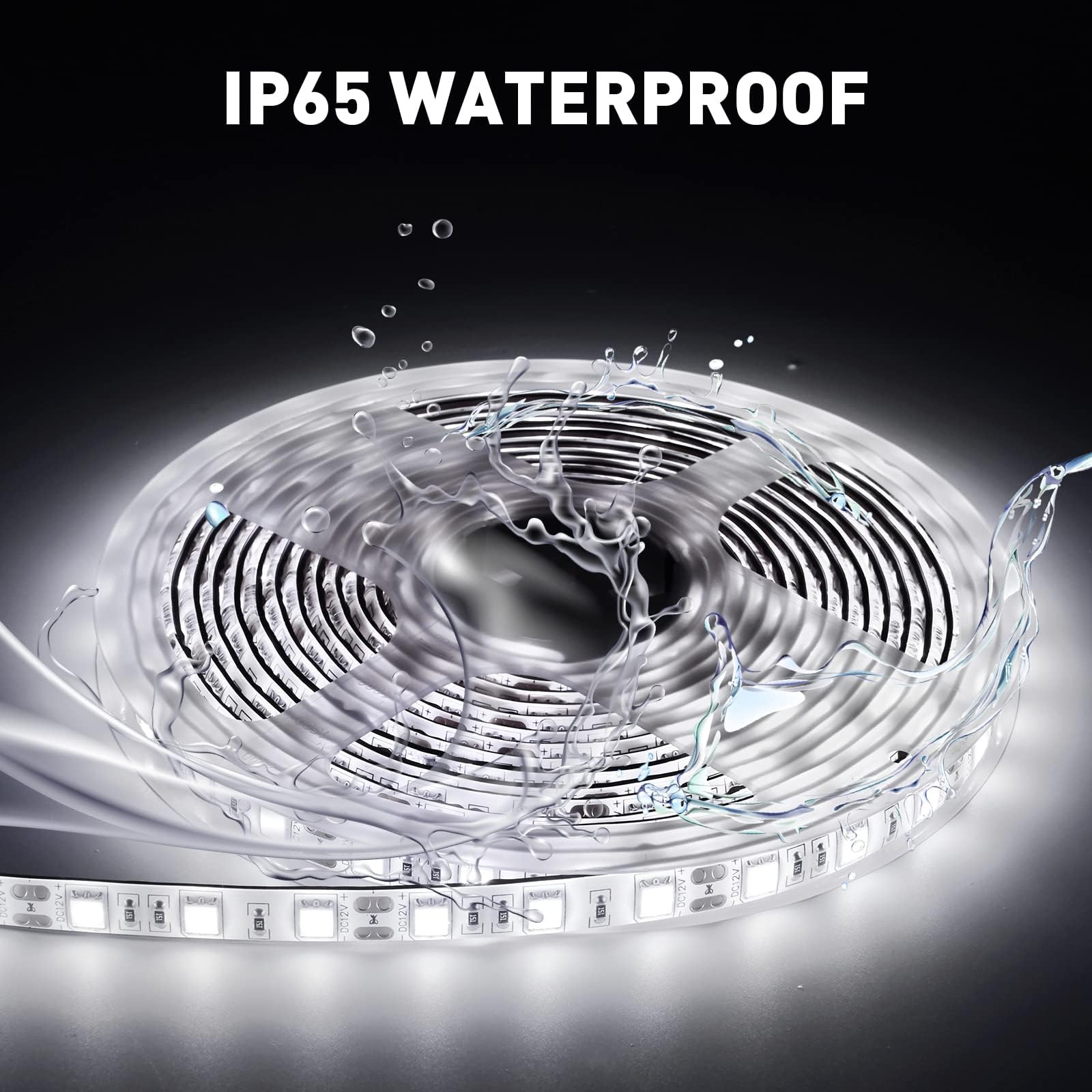 JUIOHAKY Marine LED Strip Lights 12V Waterproof for Boats, 50ft White, Model SPBNL001