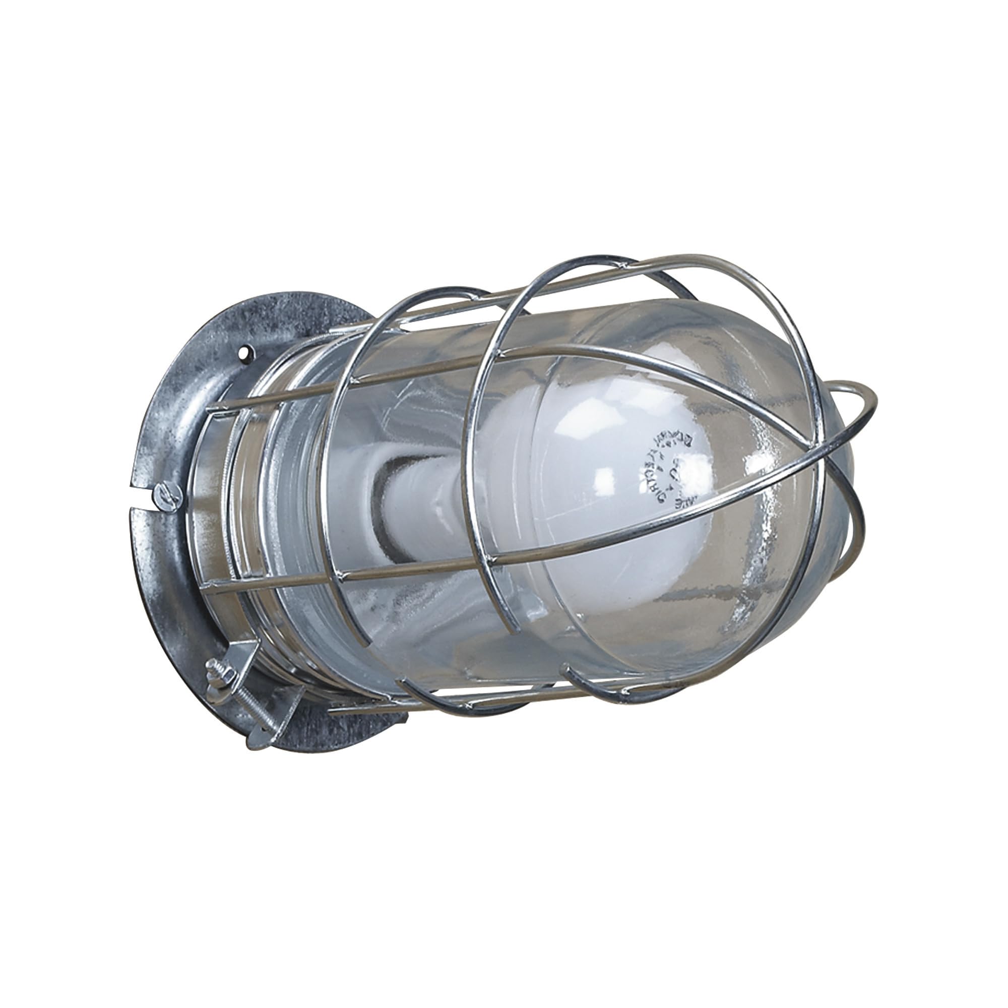 Canarm Ceiling/Wall Barn Light - Metal Cage, 120V, Model BL04CWG, Silver, With Cage