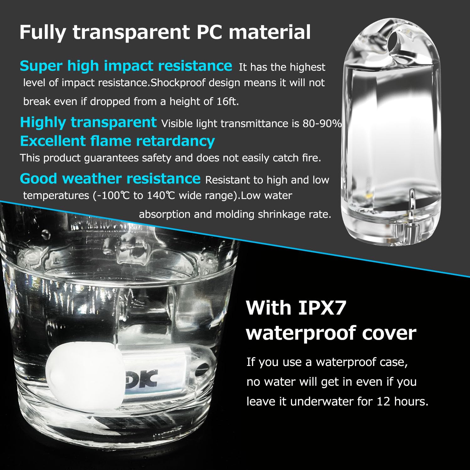 DOKeep USB Mini LED Lantern 2 Pack, Waterproof Keychain Flashlight, Type-C Rechargeable, 7-Color Automatic Flashing, Model GD2