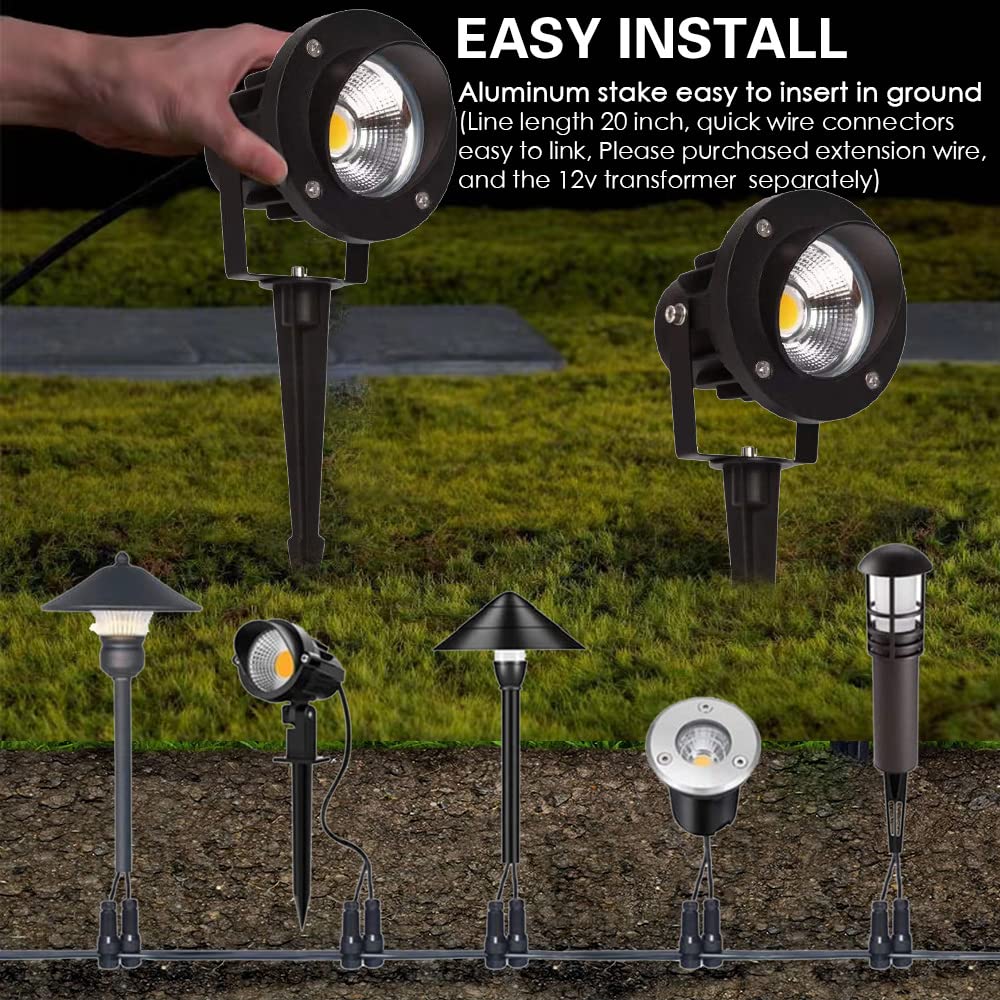 Eaglod 20W Led Spotlights Outdoor Landscape Lights,Low Voltage Led Landscape Lighting, 12V ~24V Ac/Dc Waterproof Landscape Spotl