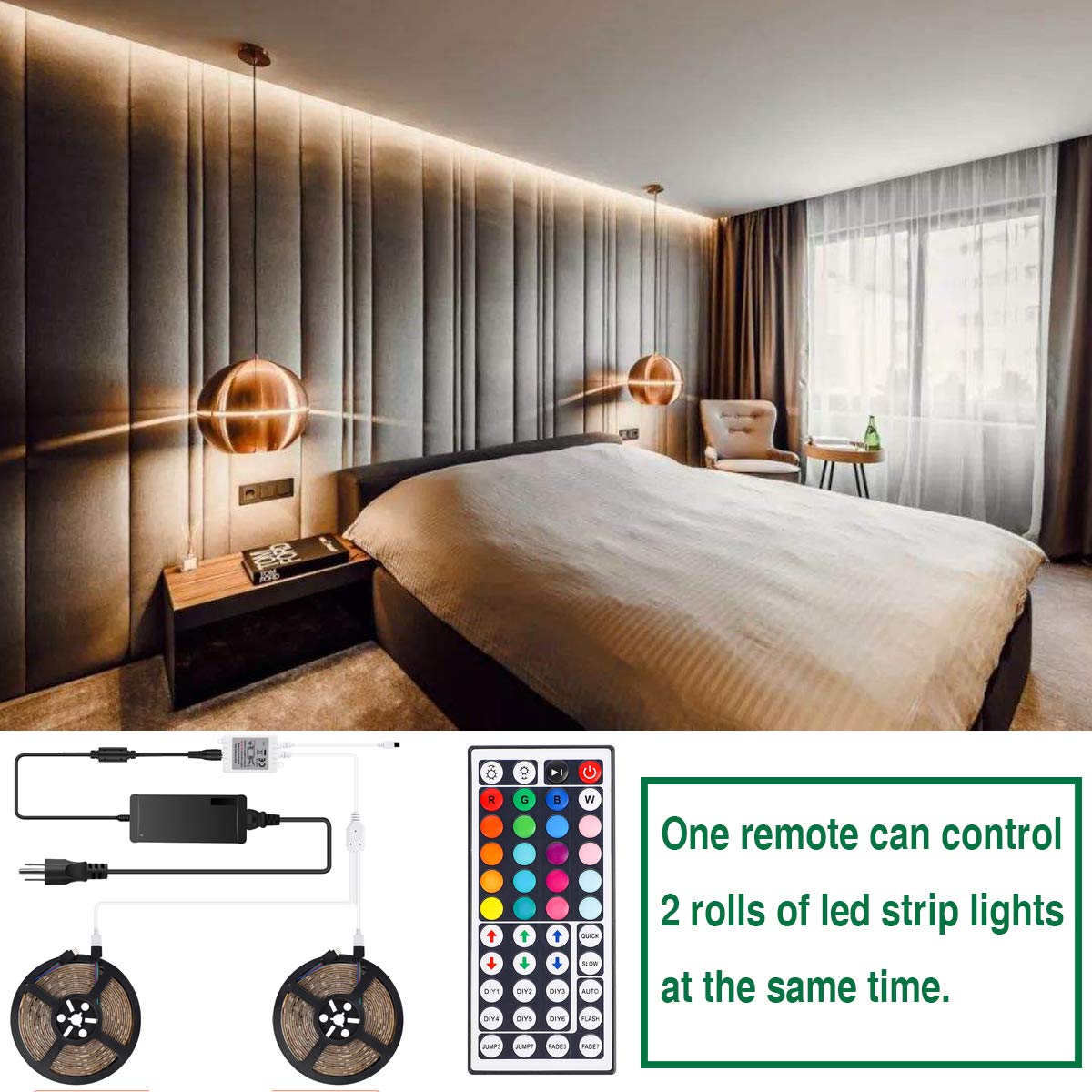 Supernight Rgb Light Strip Remote Controller, 2-In-1 4 Pin Dimming Dimmer Brightness Flash Mode Control Options For Led Tape Lig