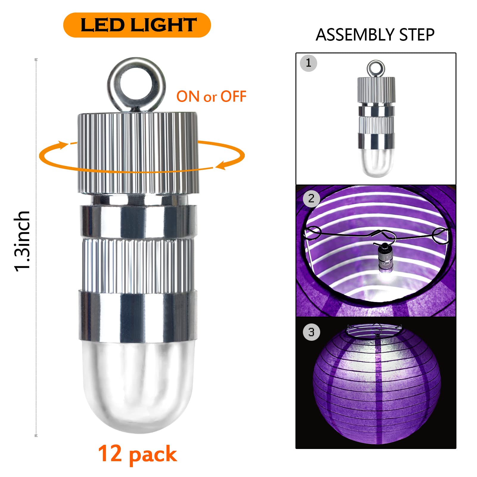 12 Packs White Led Paper Lantern With Lights ,6&quot; 8&quot; 10&quot; 12&quot; Round Hanging Chinese/Japanese Ball Lantern For Christmas Valentine'S Day Easter 4Th Of July Christmas