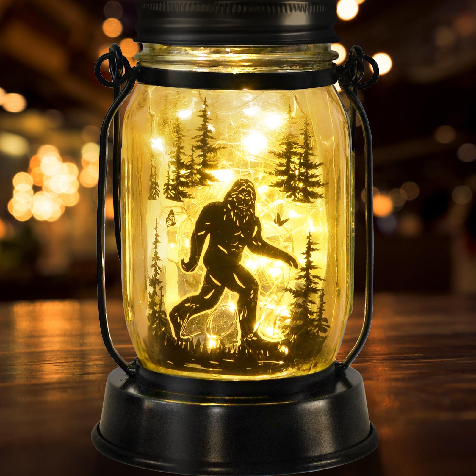 Kyoryuger Bigfoot Gifts For Women/Men Bigfoot Solar Lanterns Mom Grandma Birthday Present Lantern Memorial Lights Solar Garden D
