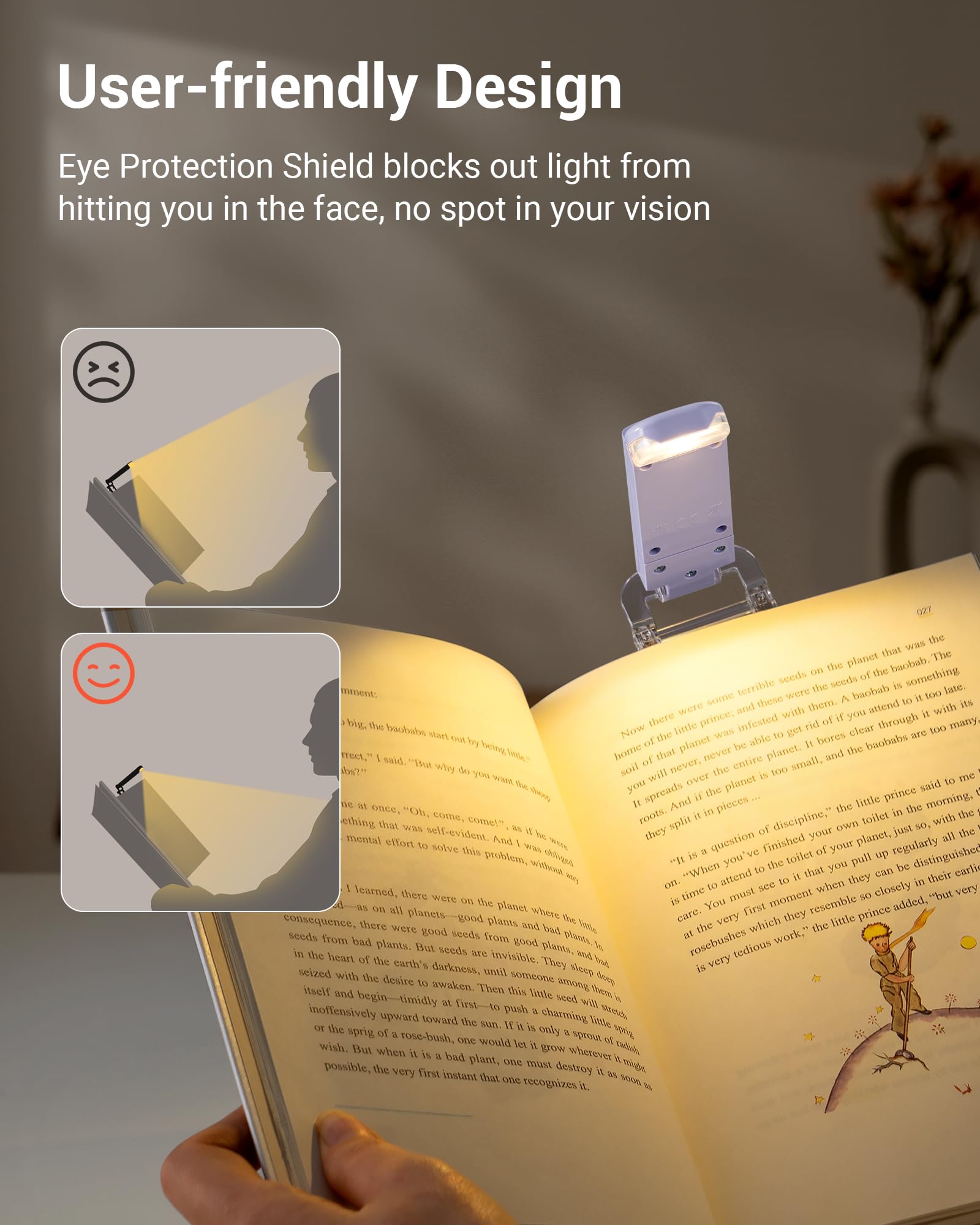 Dewenwils Usb Rechargeable Book Reading Light, Led Clip On Booklight Flexible Reading Lights In Bed, Car At Night, 4 Brightness