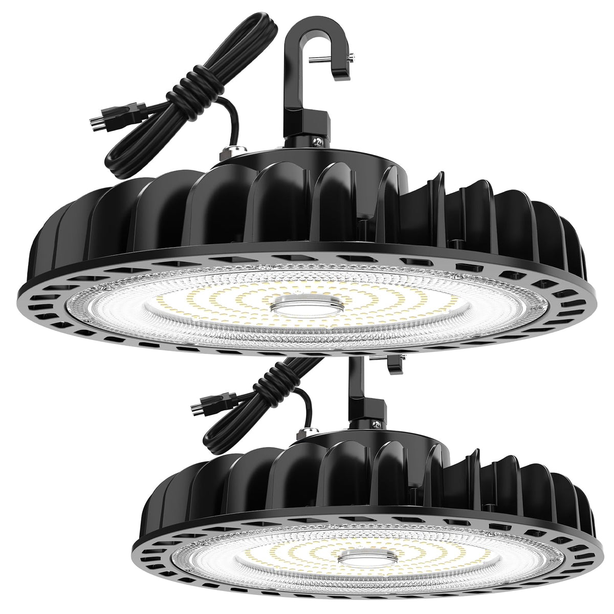 HYPERLITE High Bay LED Lights 155W 140lm/W UFO LED High Bay Light with US Plug, Non-Dim, 5000k Daylight ETL Listed Led High Bay 