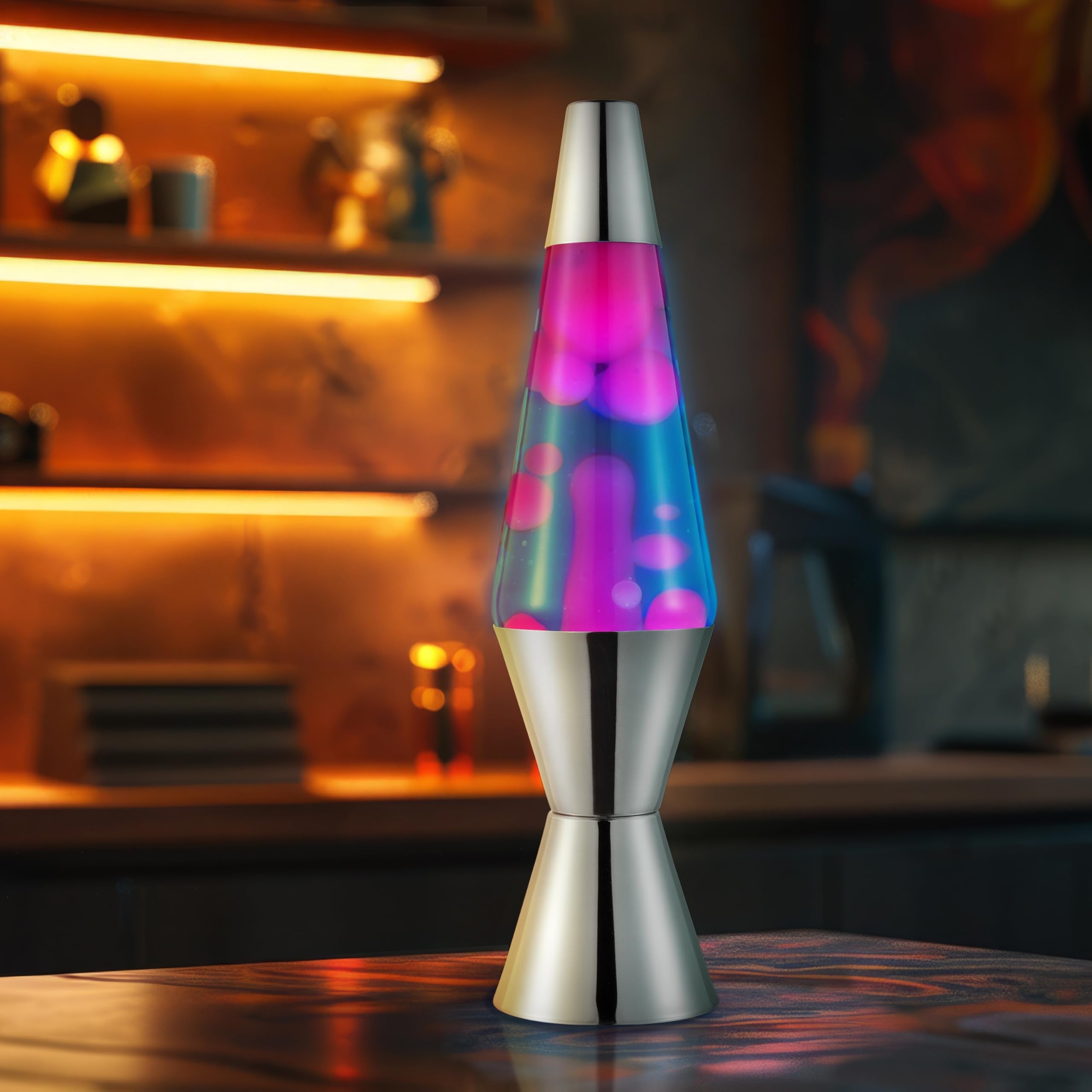 Lava 14.5" Techno Chrome Liquid Motion Lamp - Pink and Blue - Model 2097 - Amazon Exclusive