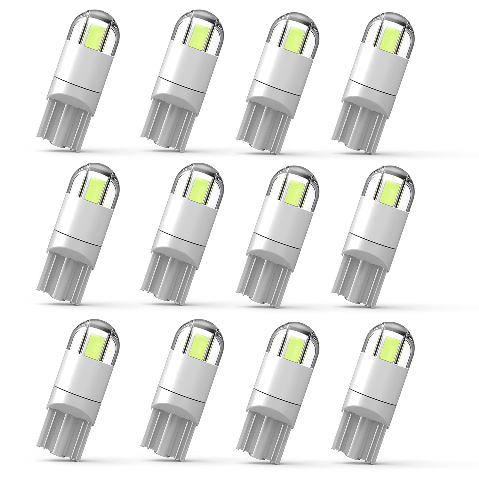 WEIMELTOY LED Car Bulb 194 168 175 2825 Ice Blue 12V 1.5W 12pcs/pack Wedge Light for License Plate & Clearance