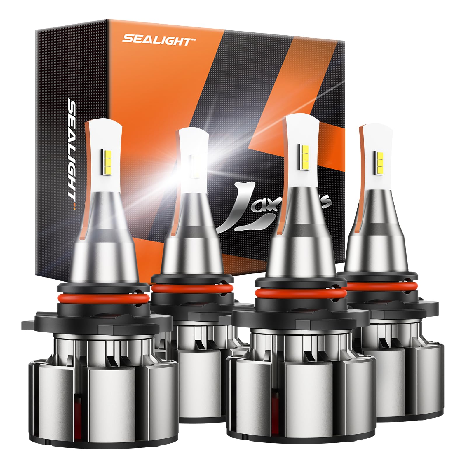 SEALIGHT 9005 9006 LED Bulbs Combo, 72000LM, 6000K Cool White, IP68, 360° Adjustable, Pack of 4, Model 