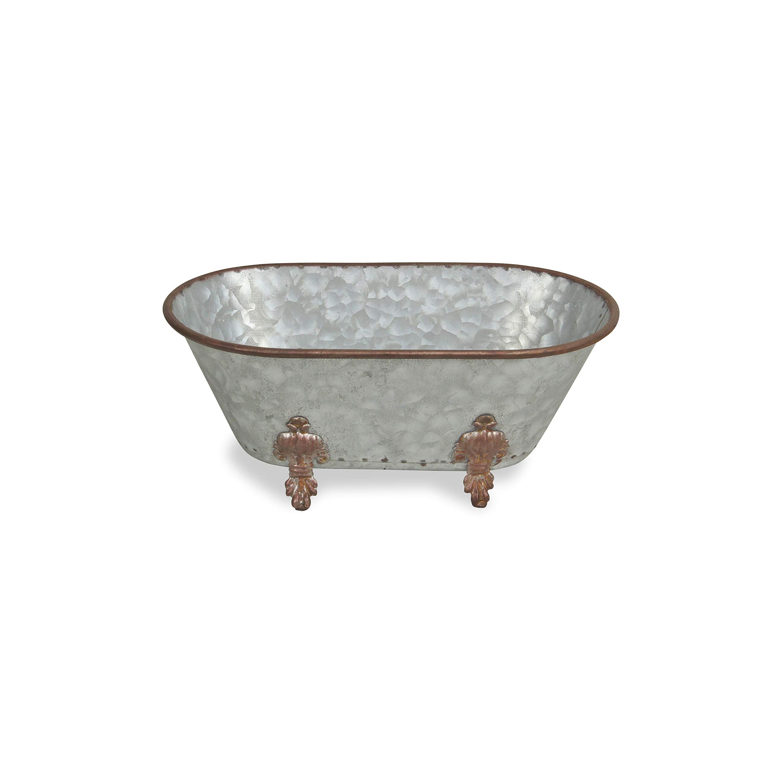 Cheungs Lavande Metal Fleur-De-Lis Tub Decor - Large - Galvanized, 5129L-Gv