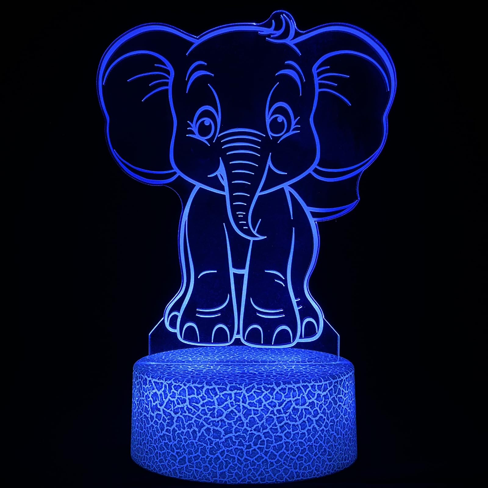 I-Chony Elephant Night Light For Kids,16 Colors Dimmable Cute Animal Lamp With Remote,Smart Touch,Usb Cable,Room Decor Lamp,Elep