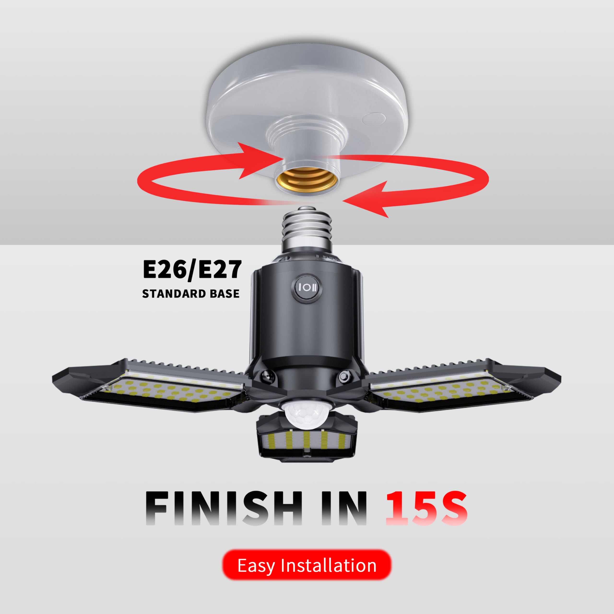 Craftersmark Motion Sensor Garage Light, 80W Garage Lights Ceiling Led Motion Activated,Dusk To Dawn Sensor Lights,Ultra Bright