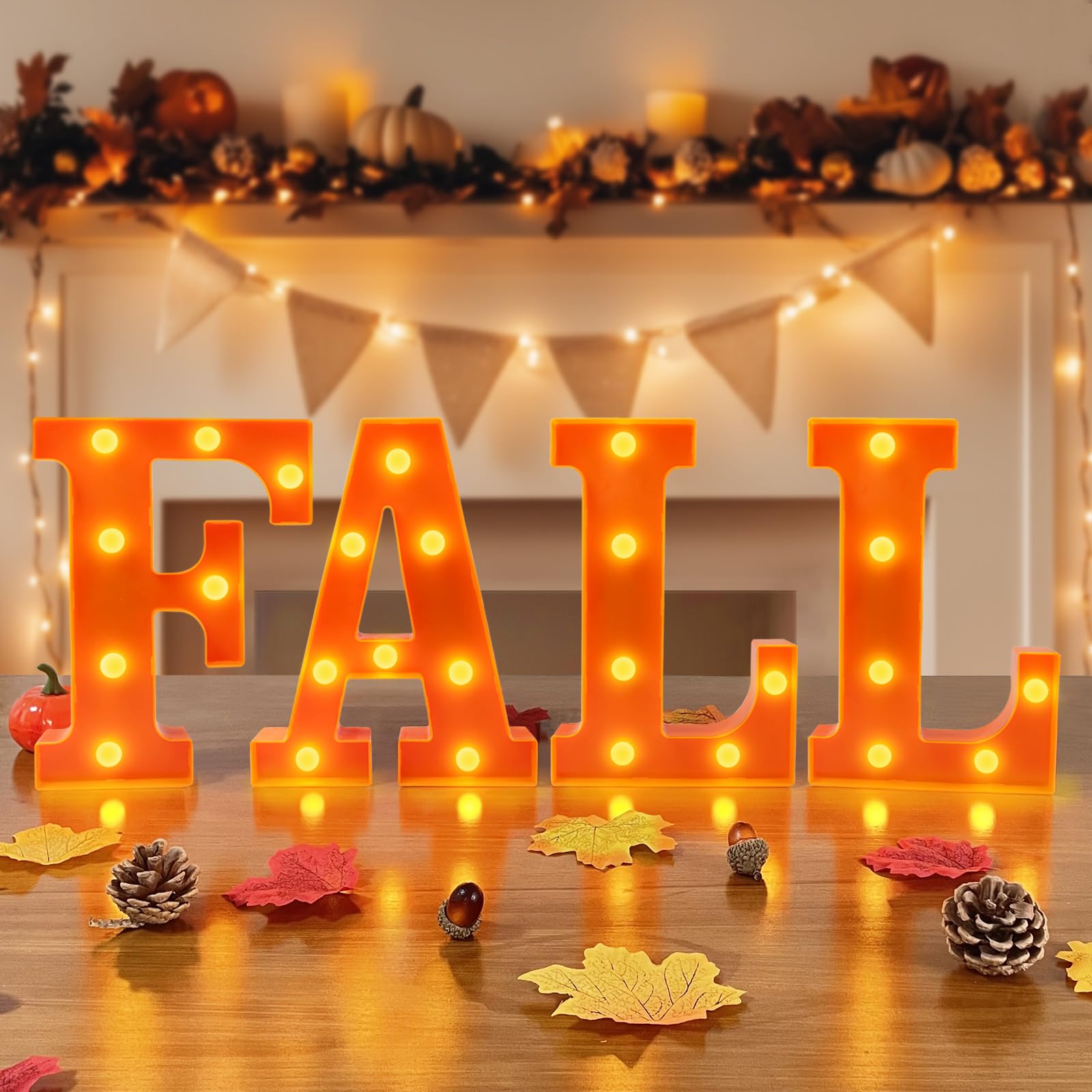 Fall Decorations for Home - Fall Room Decor - 4 LED Marquee Light