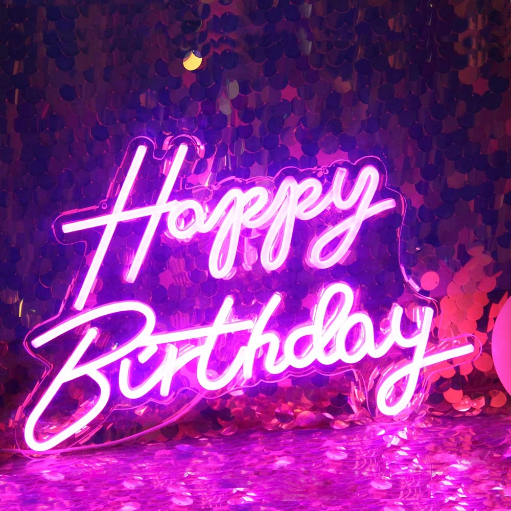 DAKABUKA LED Neon Sign Birthday Party Decorations USB Operated Acrylic Pink Model NL004-pink