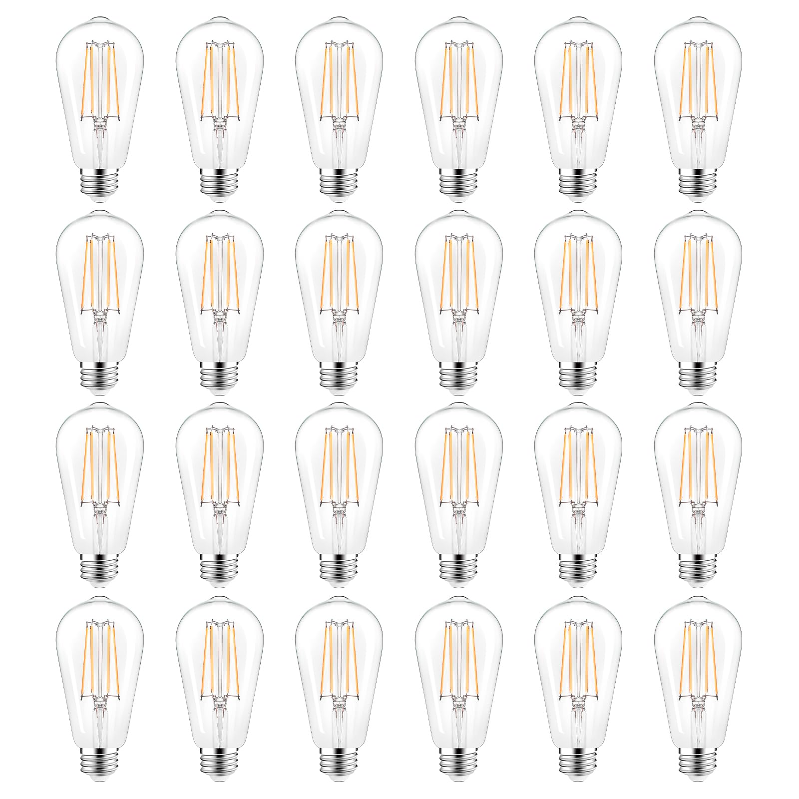 Partphoner Led Light Bulbs Dimmable Vintage Edison Bulb, E26 Led Bulb 60W Equivalent 720 Lumens, Warm White 2700K, St58 Antique 