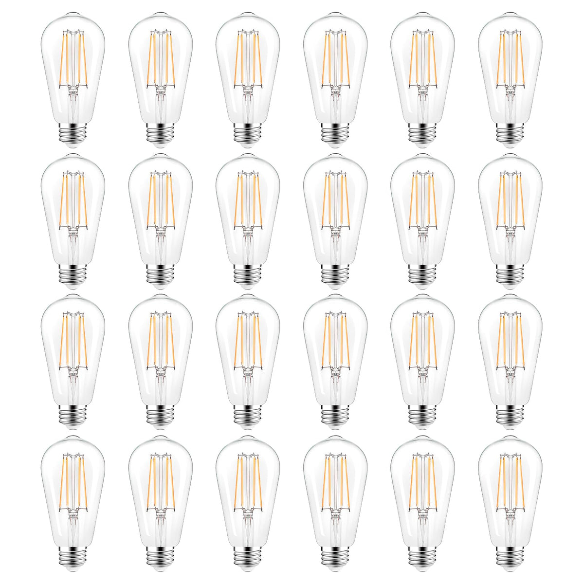 Partphoner Led Light Bulbs Dimmable Vintage Edison Bulb, E26 Led Bulb 60W Equivalent 720 Lumens, Warm White 2700K, St58 Antique 