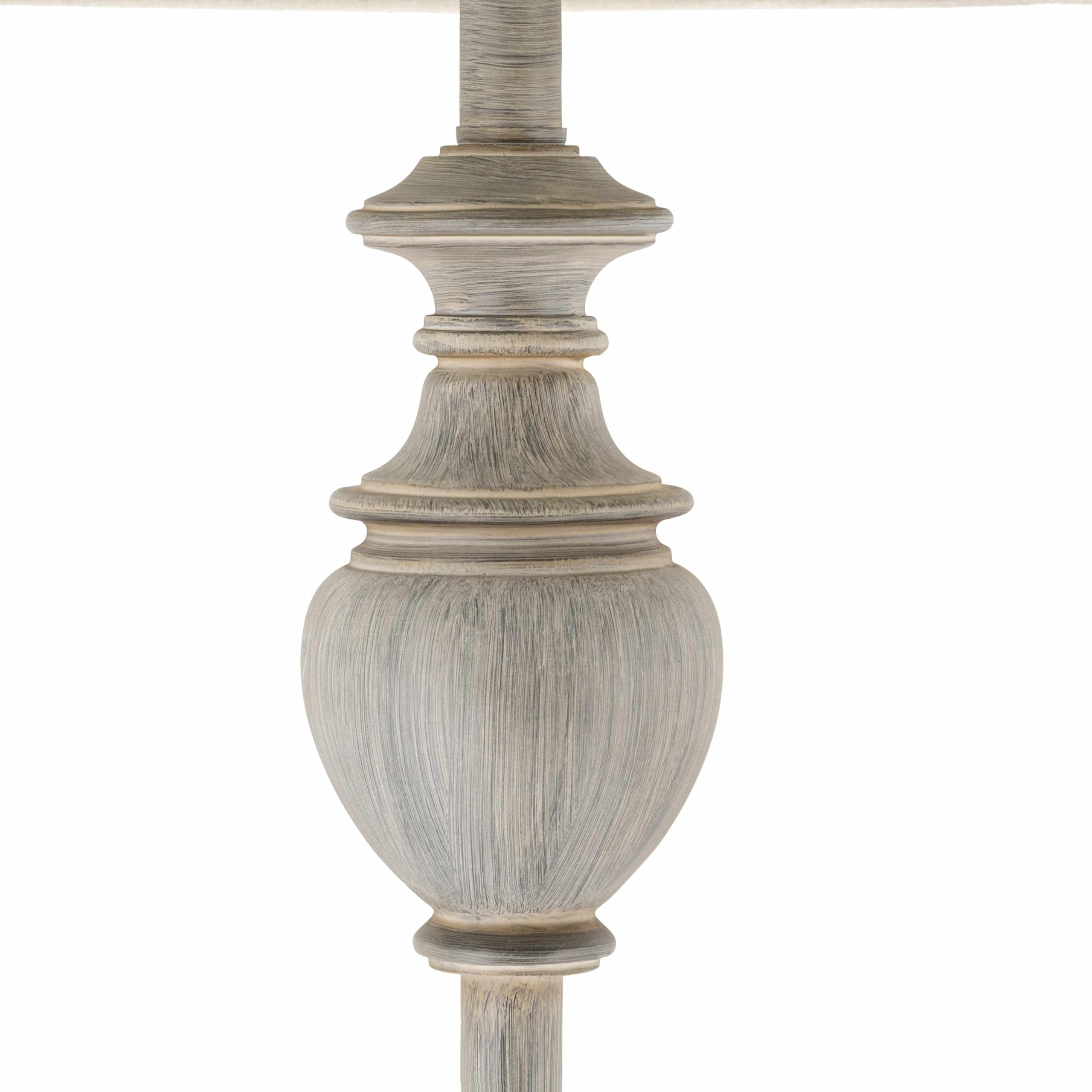 Boutiquerugs Binidayan Floor Lamp For Living Room - Boho Standing Lighting - Shade Linen - Cream, White - 59'' H
