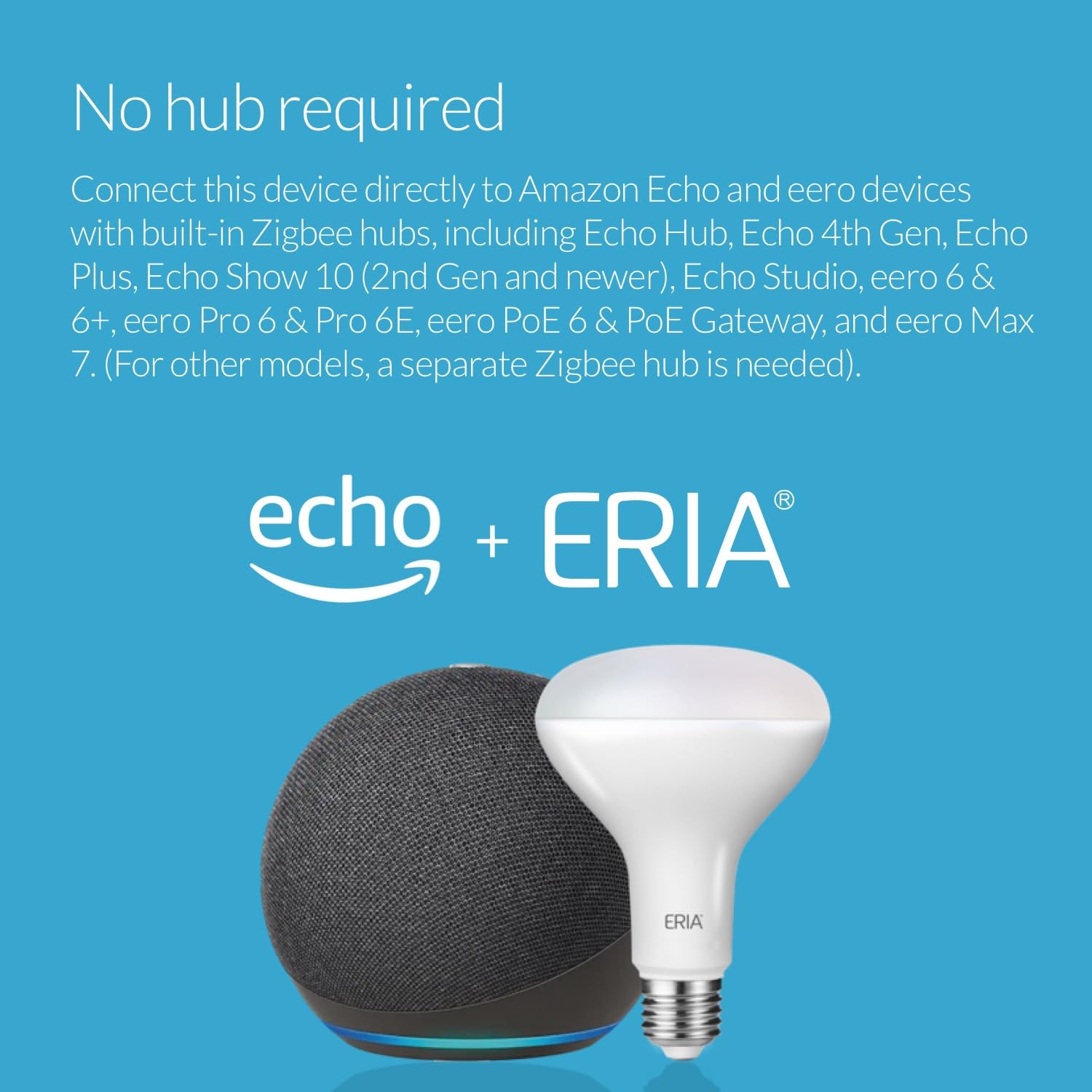 Eria Smart Light Bulbs, Br30 Zigbee Tunable White 800Lm 65W Equivalent, Works, Hue*, Smartthings, Ha, Amazon Echo (4Th Gen), Ale