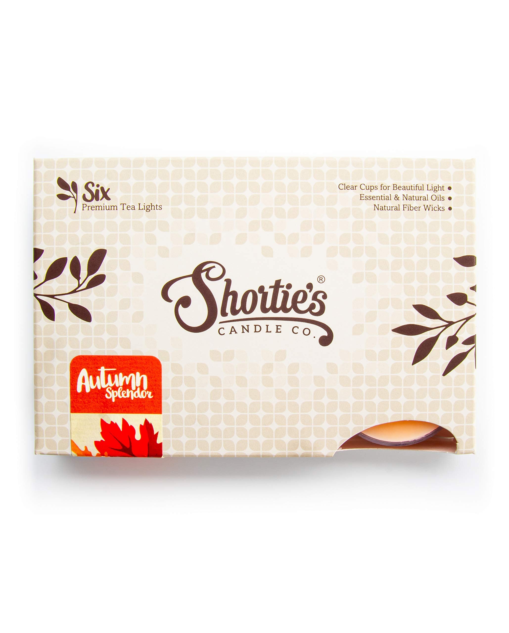 Shorties Candle Company enhanced Tealight Candles - Highly Scented - 6 Orange Tea Lights - 1.5 Inch - Paraffin Wax