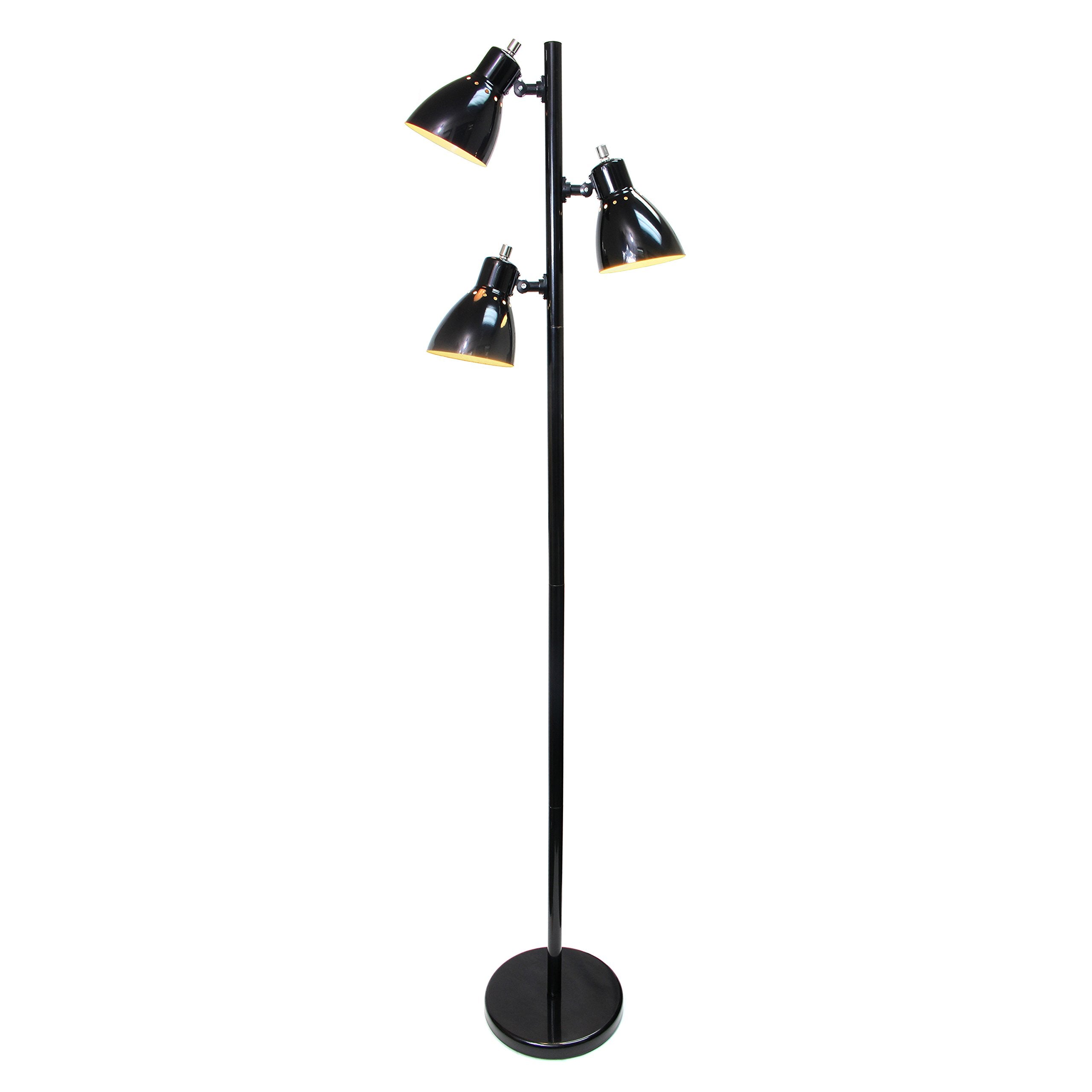 Simple Designs Lf2007-Blk Metal 3 Light Tree Floor Lamp, Black
