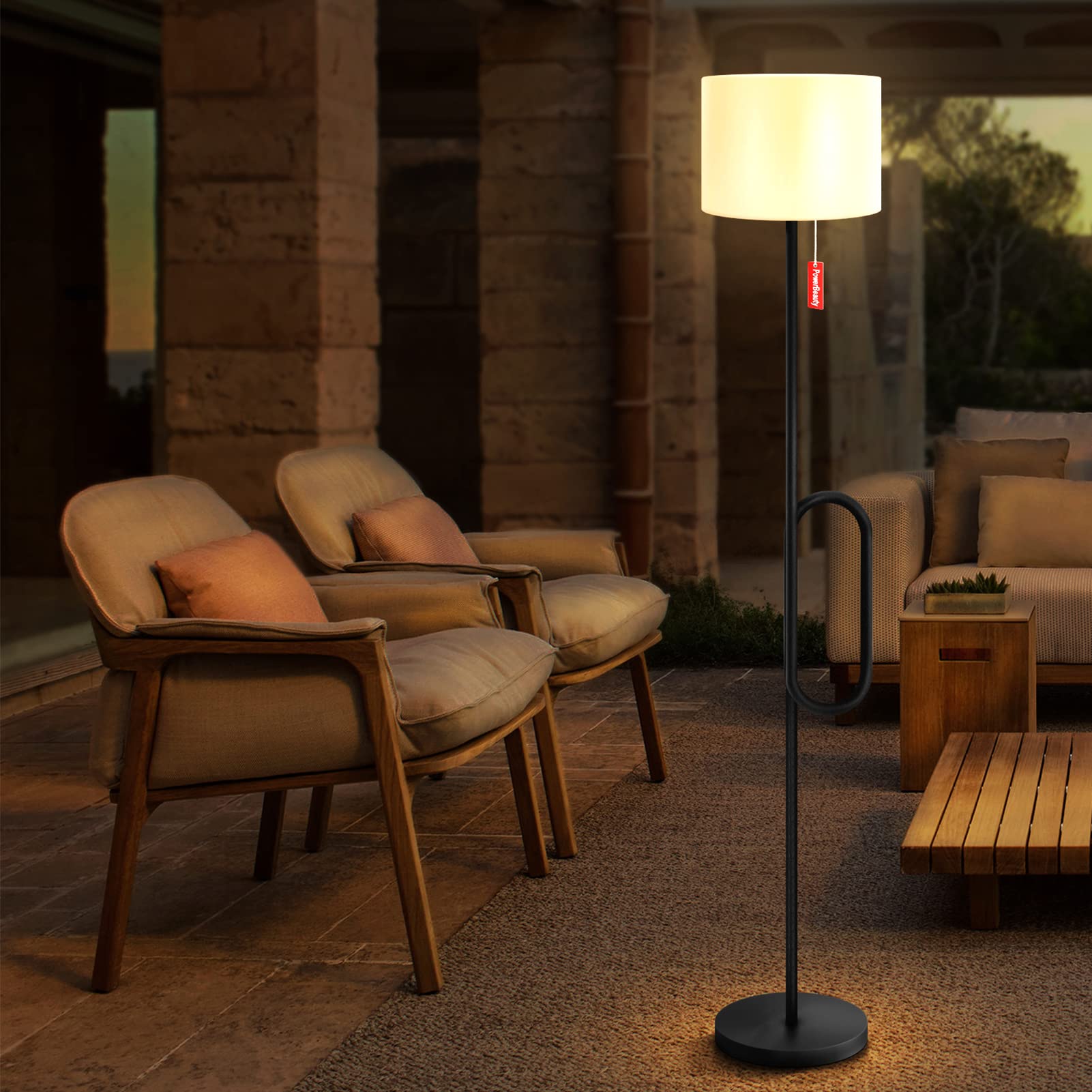 NiceBuy Solar Outdoor Floor Lamp for Patio Waterproof Solar Power Outdoor Lamps Cordless Battery Operated USB Rechargeable,RGB C