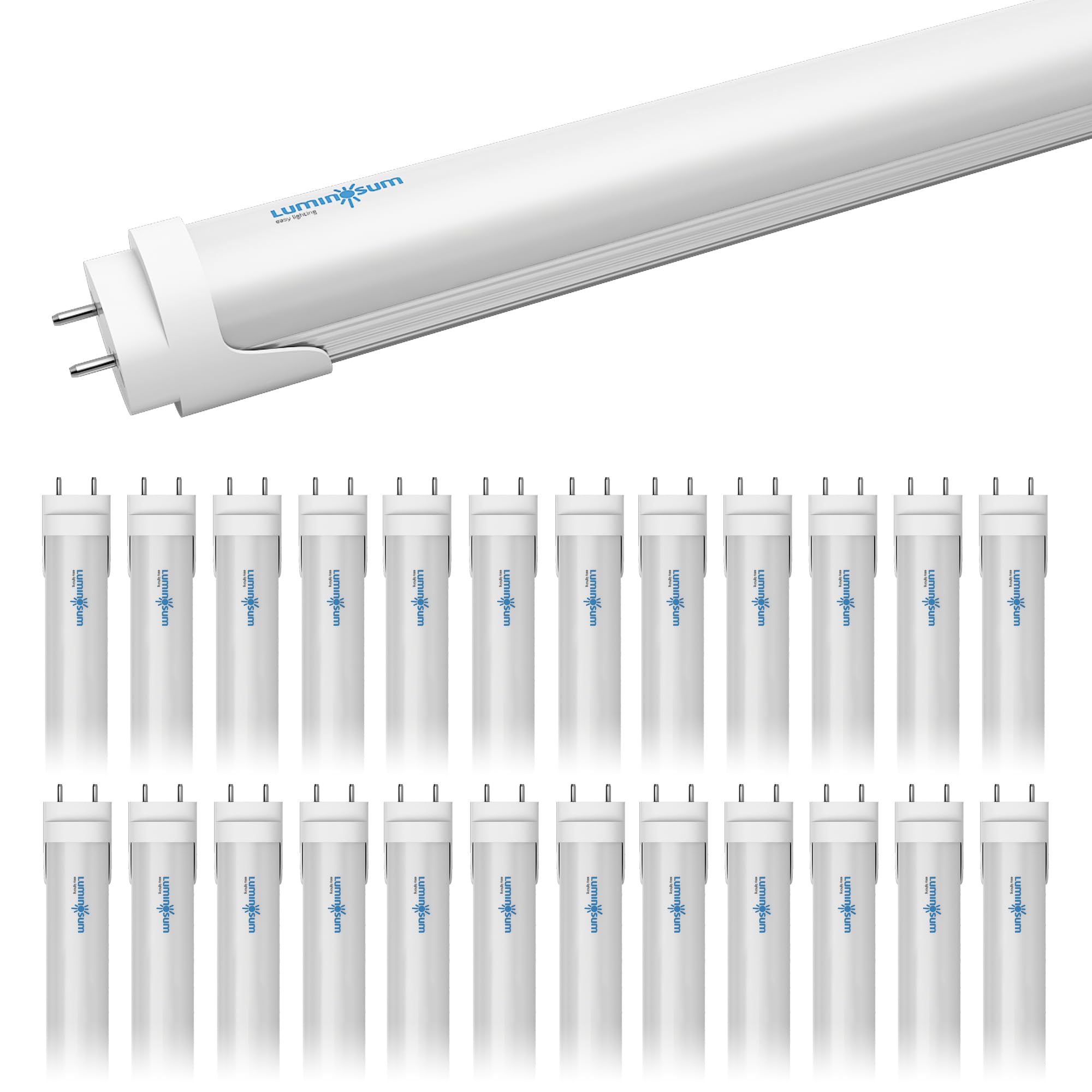 Luminosum T8 Led Bulbs 4 Feet 20W (40W Equivalent) Dual-Ended Powered G13 Frosted Cover Daylight 5500-6000, Etl Listed, 25-Pack
