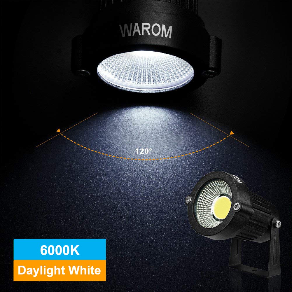 Weyang Led Landscape Spotlight, 5W Waterproof Outdoor Light, Daylight White, 2 Pack