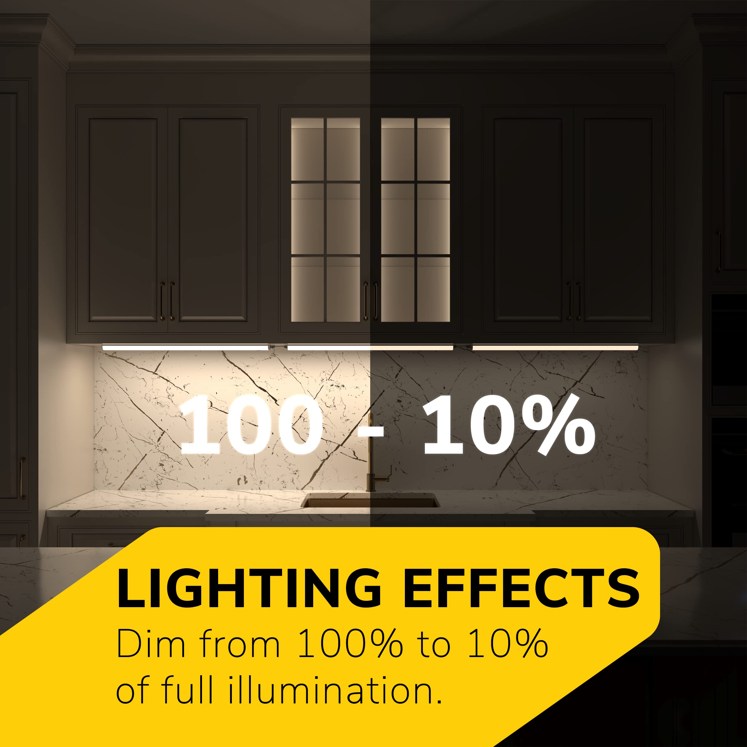 GETINLIGHT Dimmable Under Cabinet LED Lights, 24-inch, Daylight White 5000K, Matte White, ETL Listed, Model IN-0201-13-WH-50