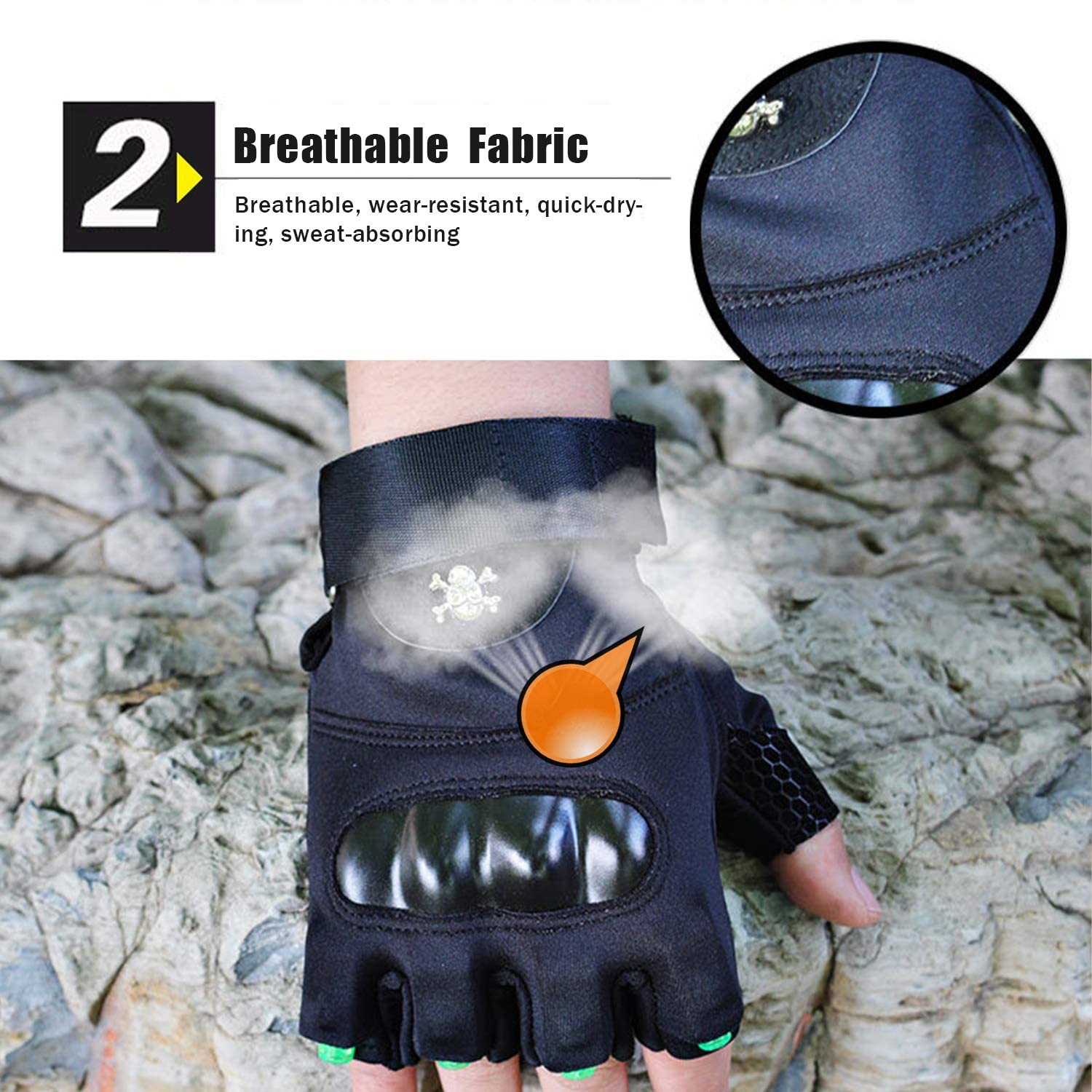 Cyuanxgr LED Flashlight Gloves, Half Finger Lighted Gloves Gifts for Men Women, Flashlight Gloves with 8 LEDs Stocking Stuffers