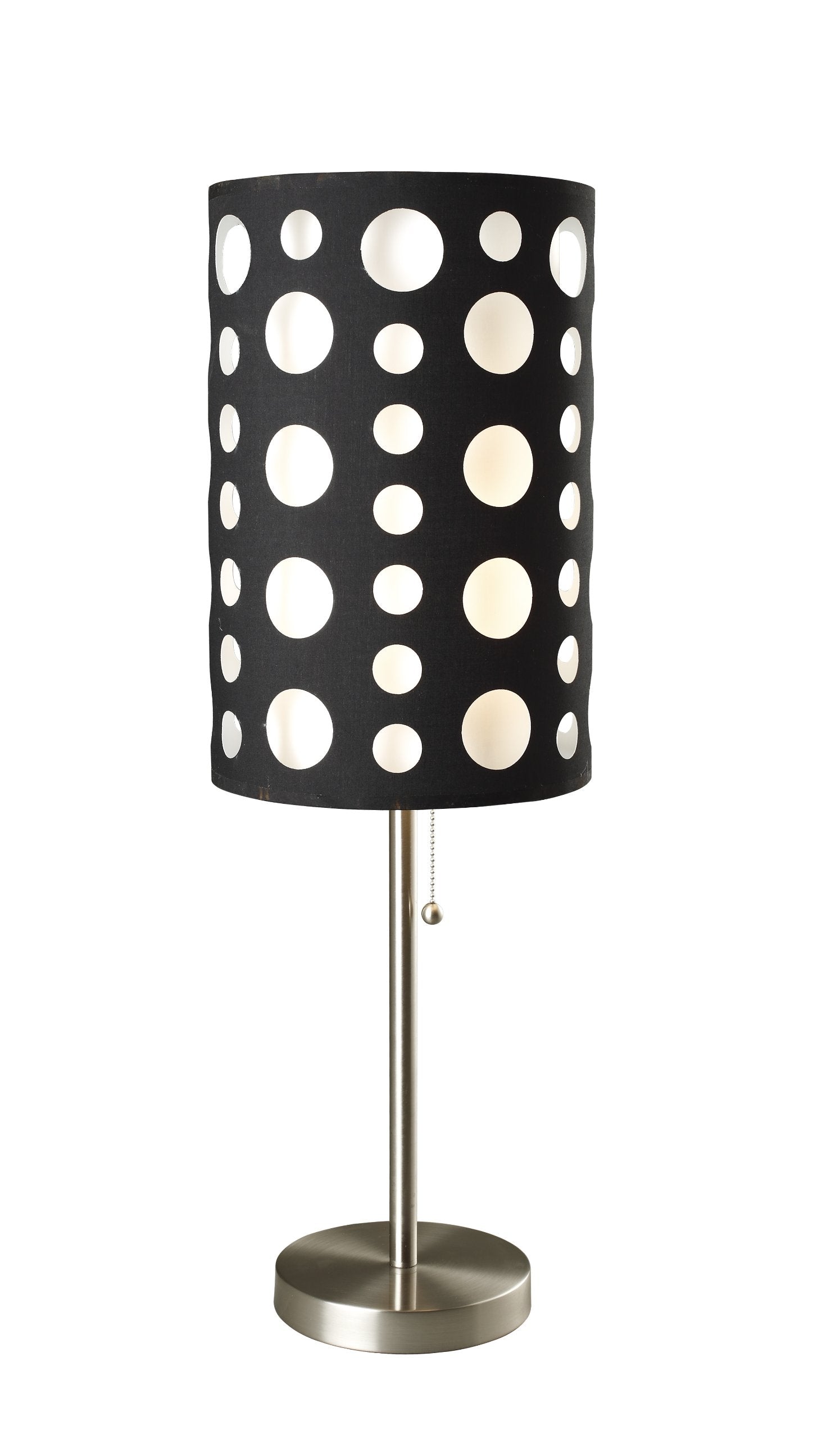 Ore International, Inc Ore International 9300T-Bk-Wh Modern Retro Table Lamp, 16" X 16" X 33", Black/White