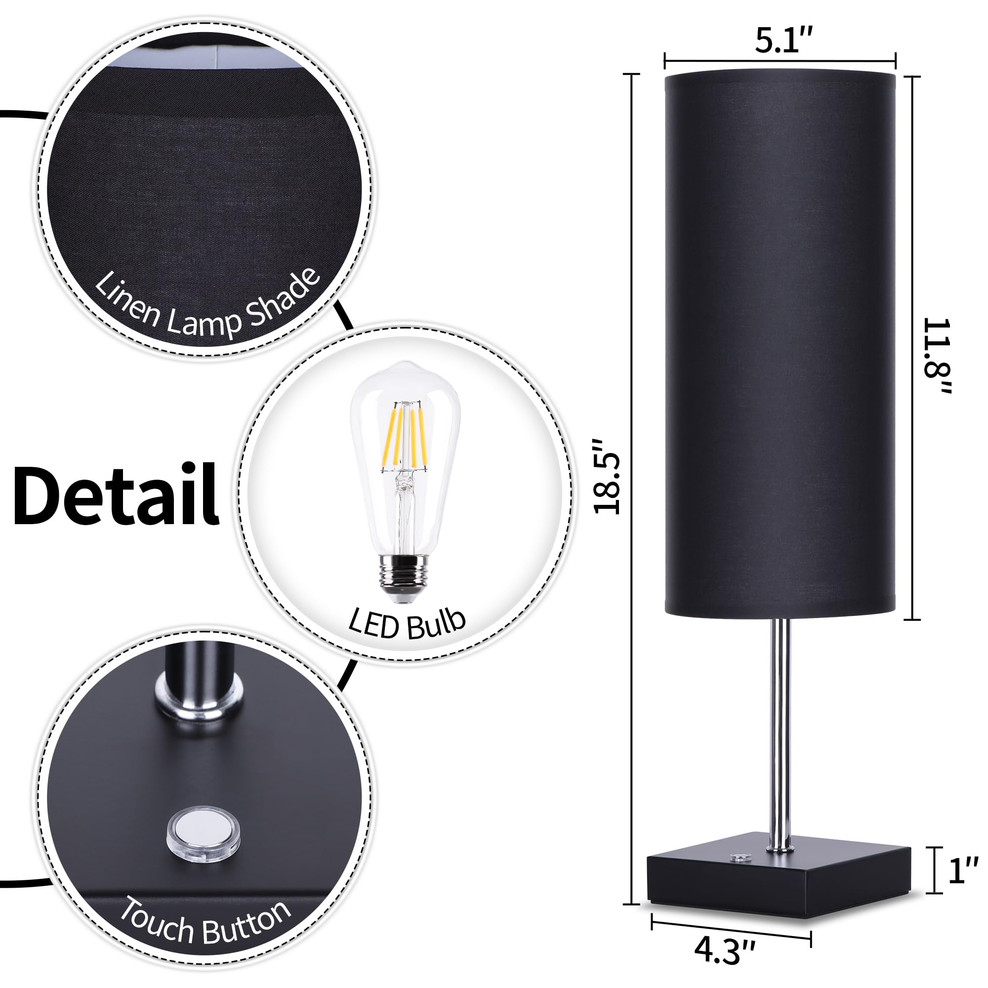 Avv Cordless Table Lamp, 5000Mah Battery Operated Lamp For Night Stand, 3 Modes Battery Powered Wireless Table Lamp, Touch Contr