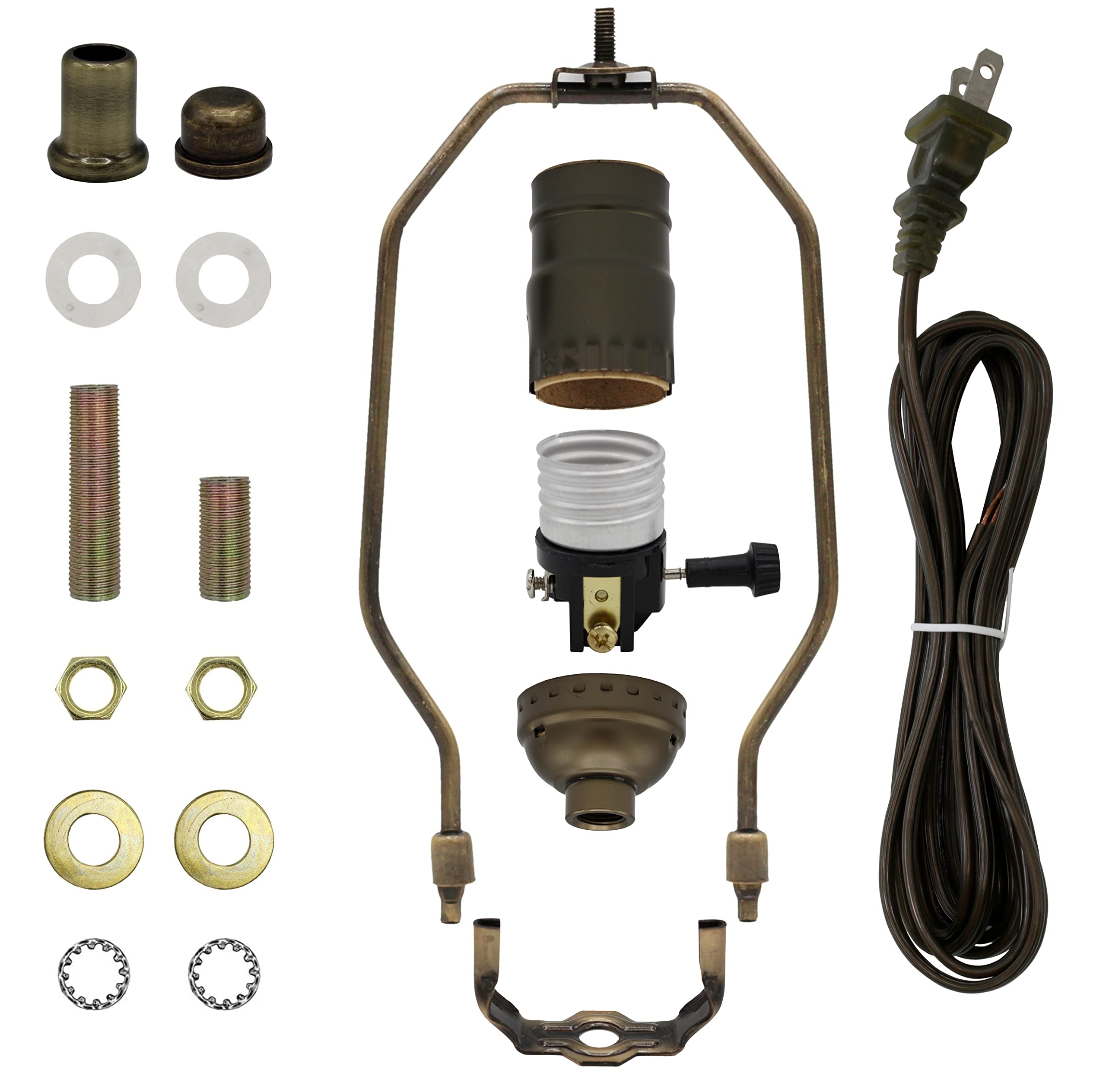 Creative Hobbies Floor Lamp Making Kit - Repair Or Rewire Lamps With All Premium Essential Parts, 10 Inch Harp And Extra Long 12