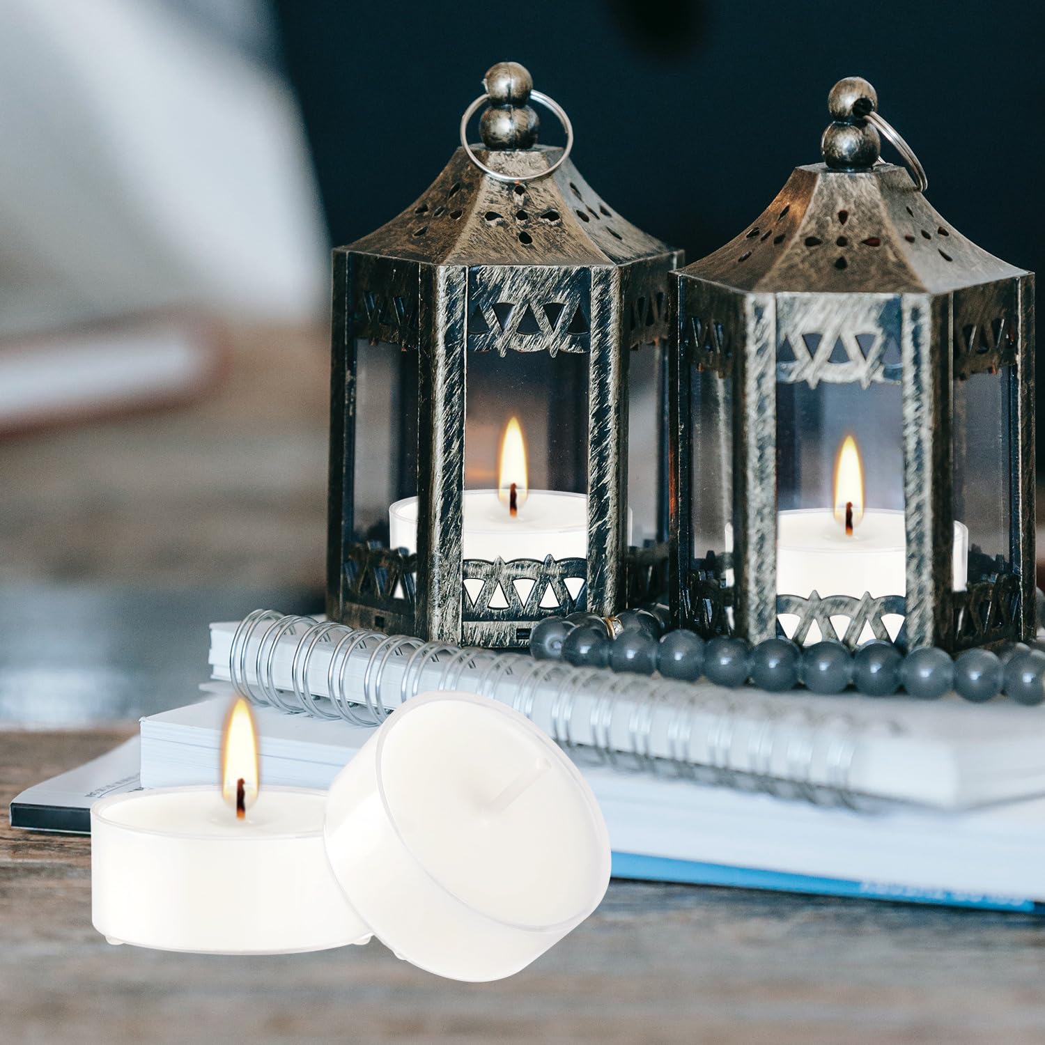 100 Pcs Unscented Tealight Candles in Clear Cup,Smokeless Candles in Bulk,for Weddings Birthday Festival Anniversaries,3.5 Hour