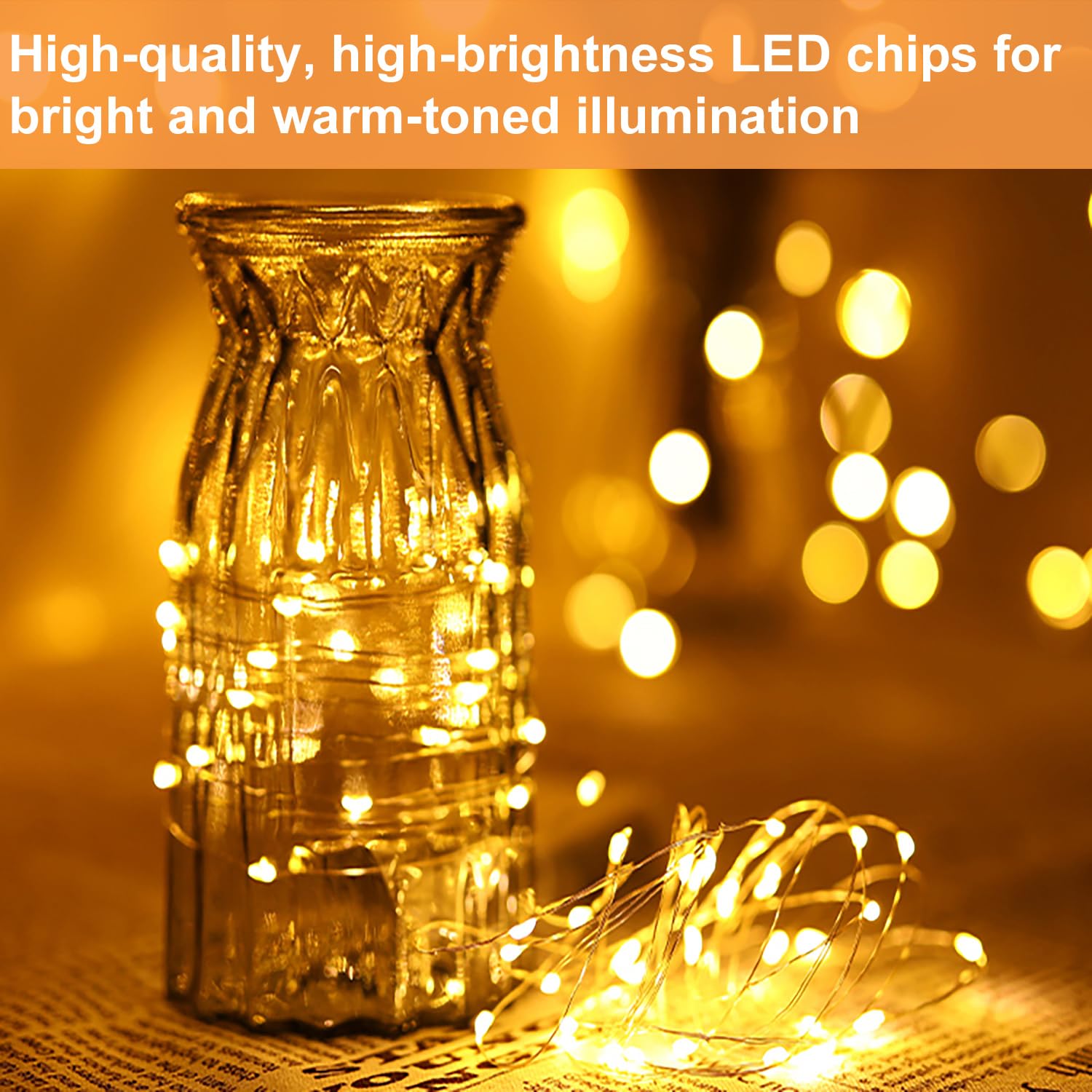 Ledikon 18 Pack Fairy Lights Battery Operated String Lights-3.3Ft 20 Led Silver Wire Warm White Firefly Mini Lights For Wedding,Party,Diy Crafts,Mason Jars,Centerpiece Table Decorations