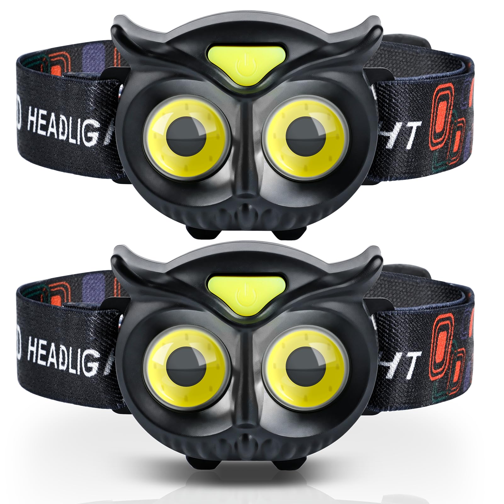 unibrite LED Headlamp - 2 Pack COB Flashlight for mature-themeds, Lightweight, Battery Powered, Black, Model ZD-1489-2-NEW-US