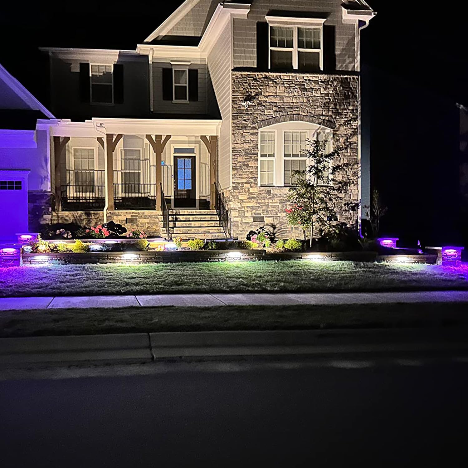 LEONLITE 8-Pack 12 Inch 5W RGB LED Hardscape Lighting, Color Changing, Low Voltage, ETL Listed, Model A-87549