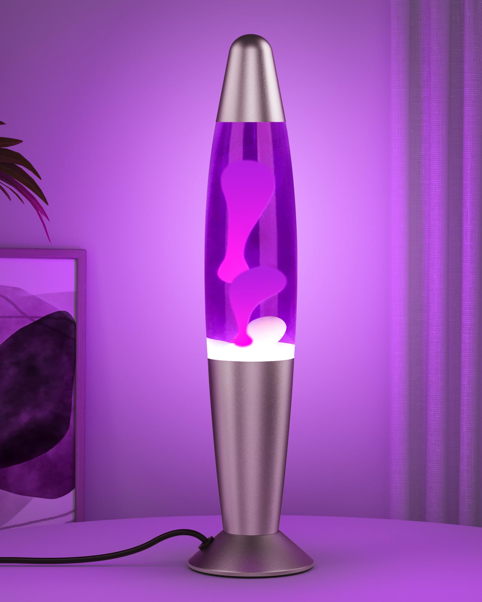 Eadaiylon Purple LED Motion Lamp for Adults and Kids, Liquid Motion Lamps with White Wax Flows, Night Light Home Room Decor, Gif