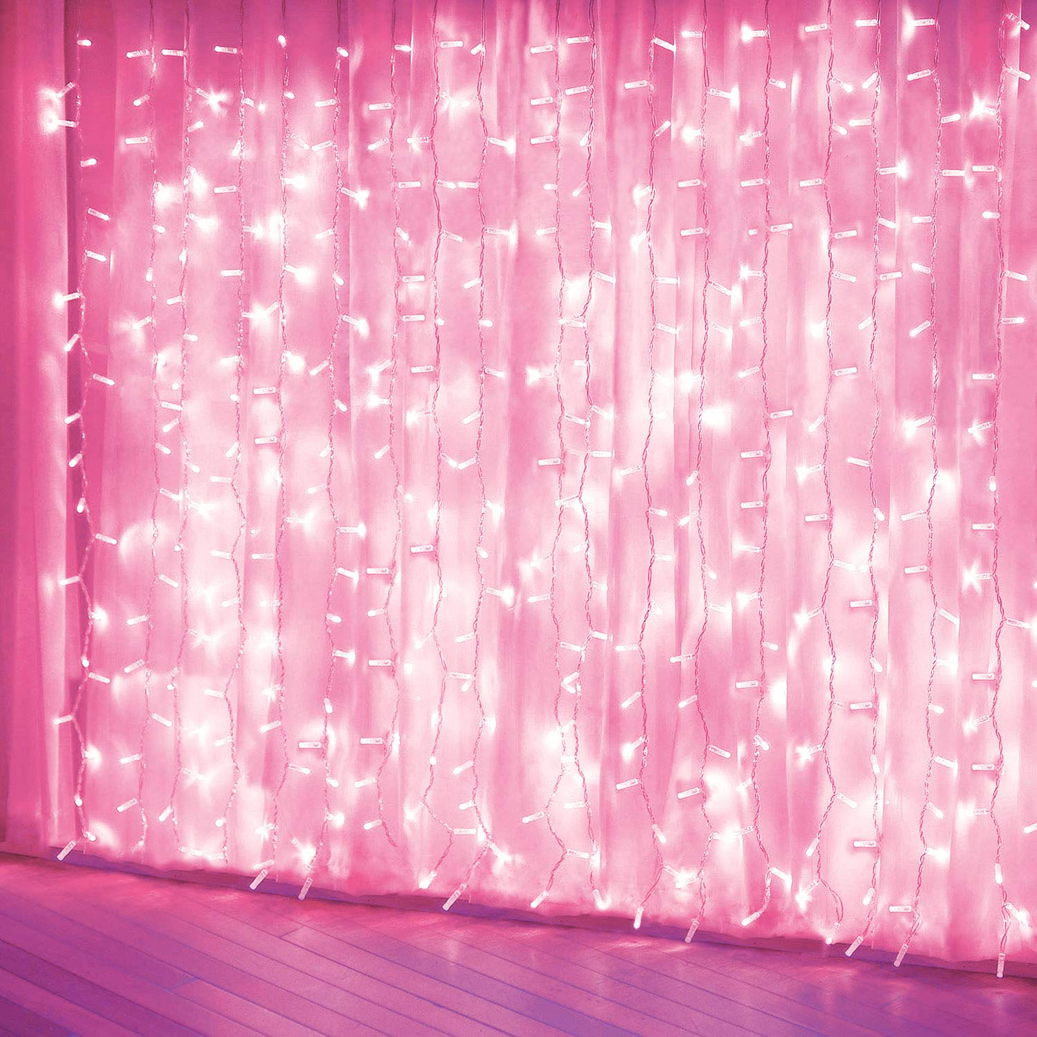 amadecohome LED String Lights - 8 Modes, Pink, Plastic, Model GP-SW290DC0125-IP44(US)-1C, Ideal for Room Decor and Parties